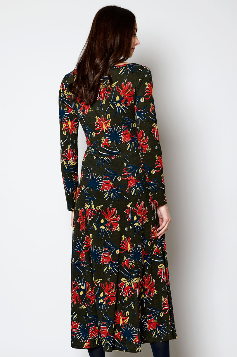 Ecovero Panelled Tie Midi Dress