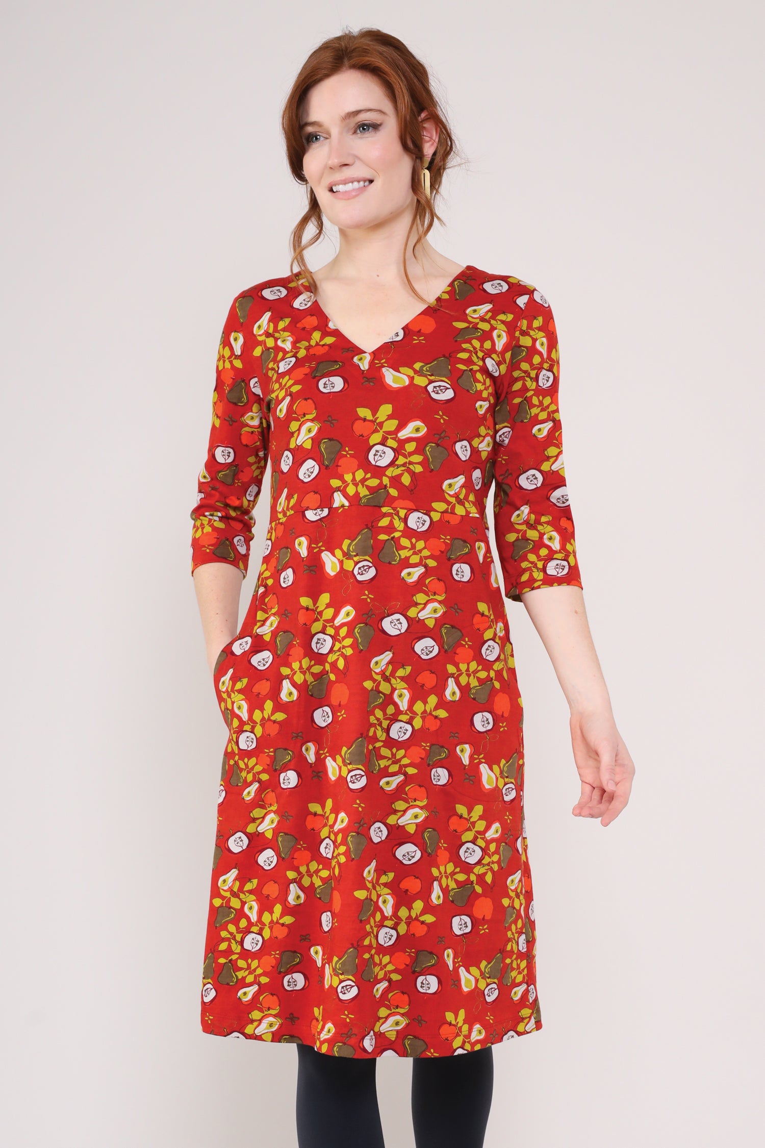 Cotton Jersey V Neck dress