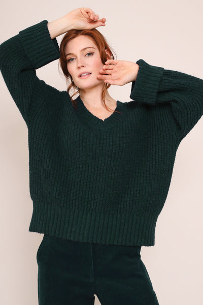 Organic Cotton and Alpaca Wool V Neck Jumper