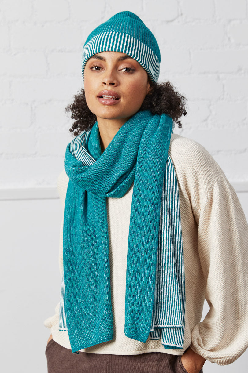 Bamboo and Cotton Wrap Scarf - Teal