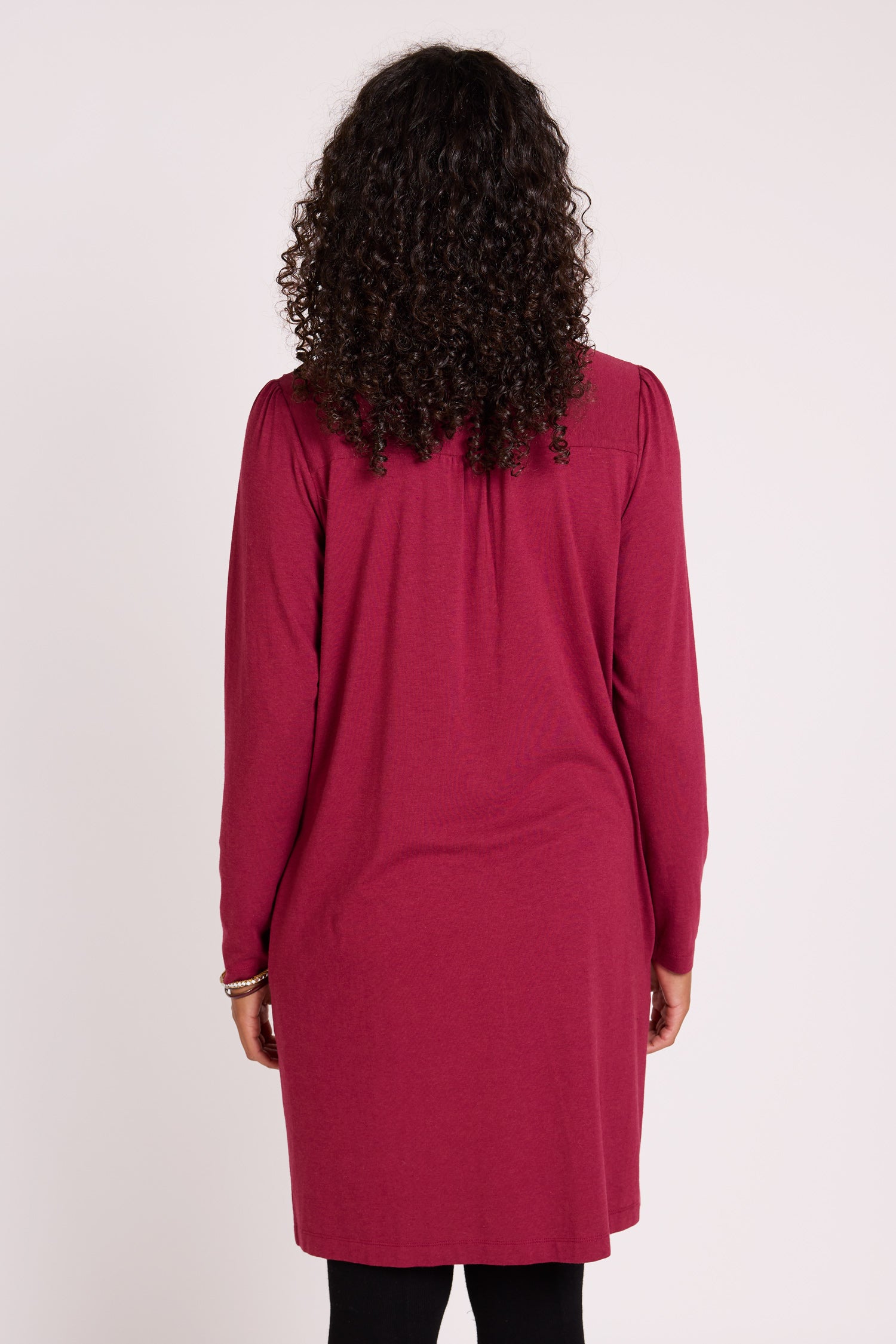 Plain Pin Tuck Tunic Dress