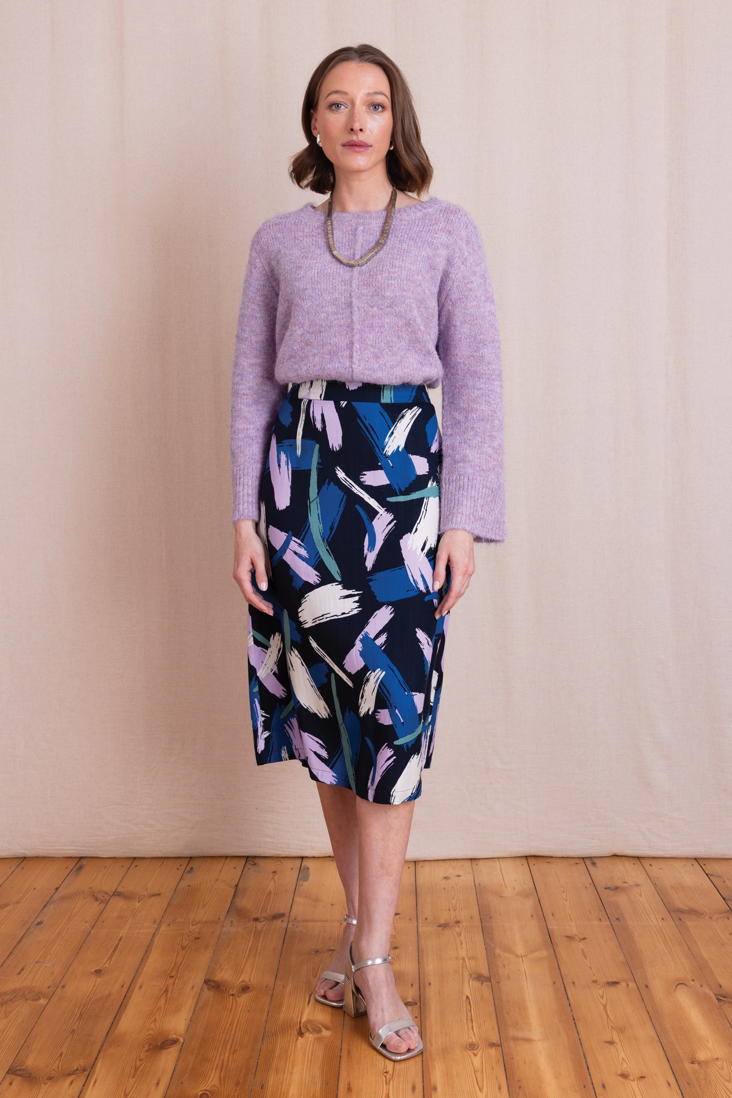 AW26 A Line Midi Skirt - Navy