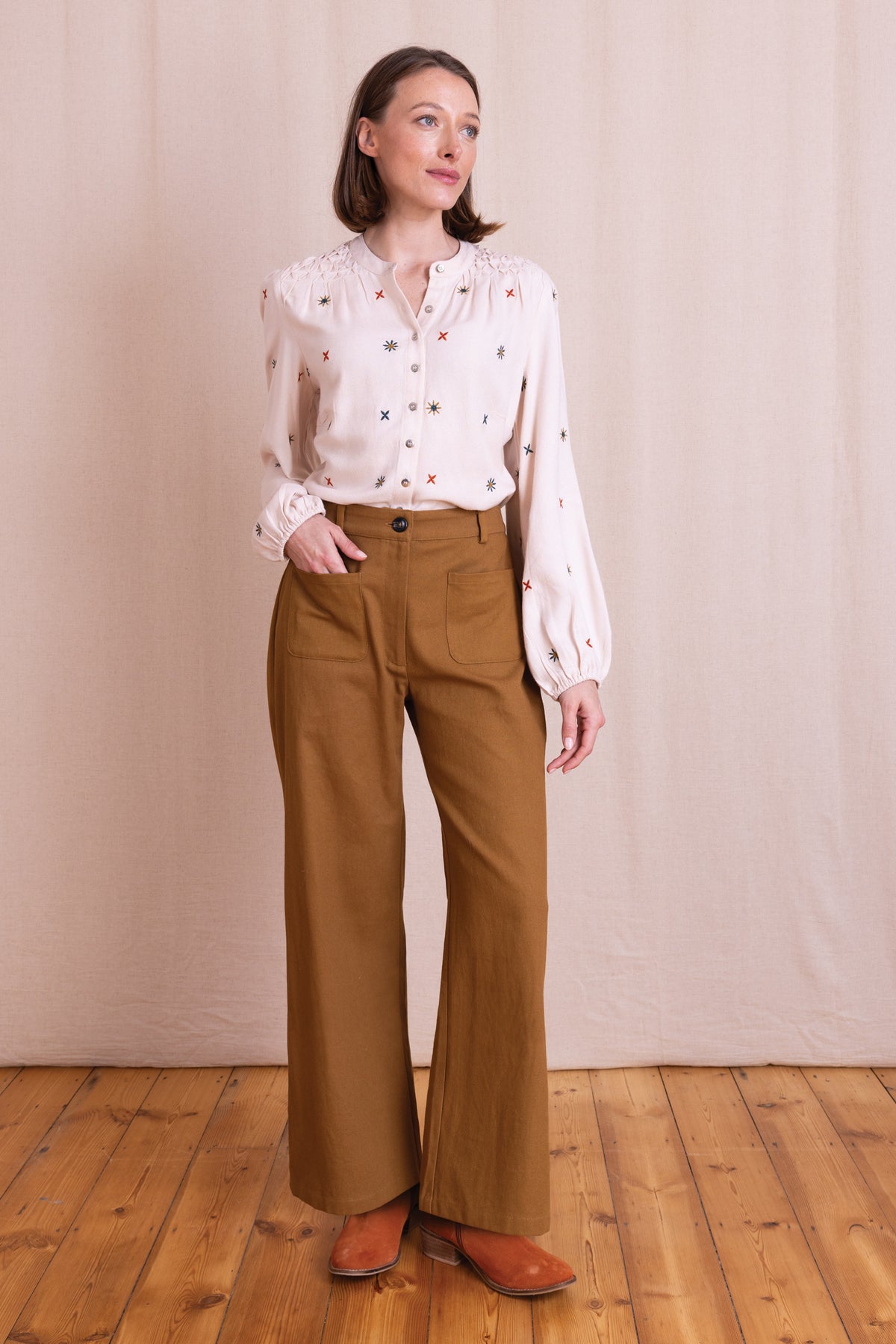 AW26 Wide Leg Trousers - Ochre