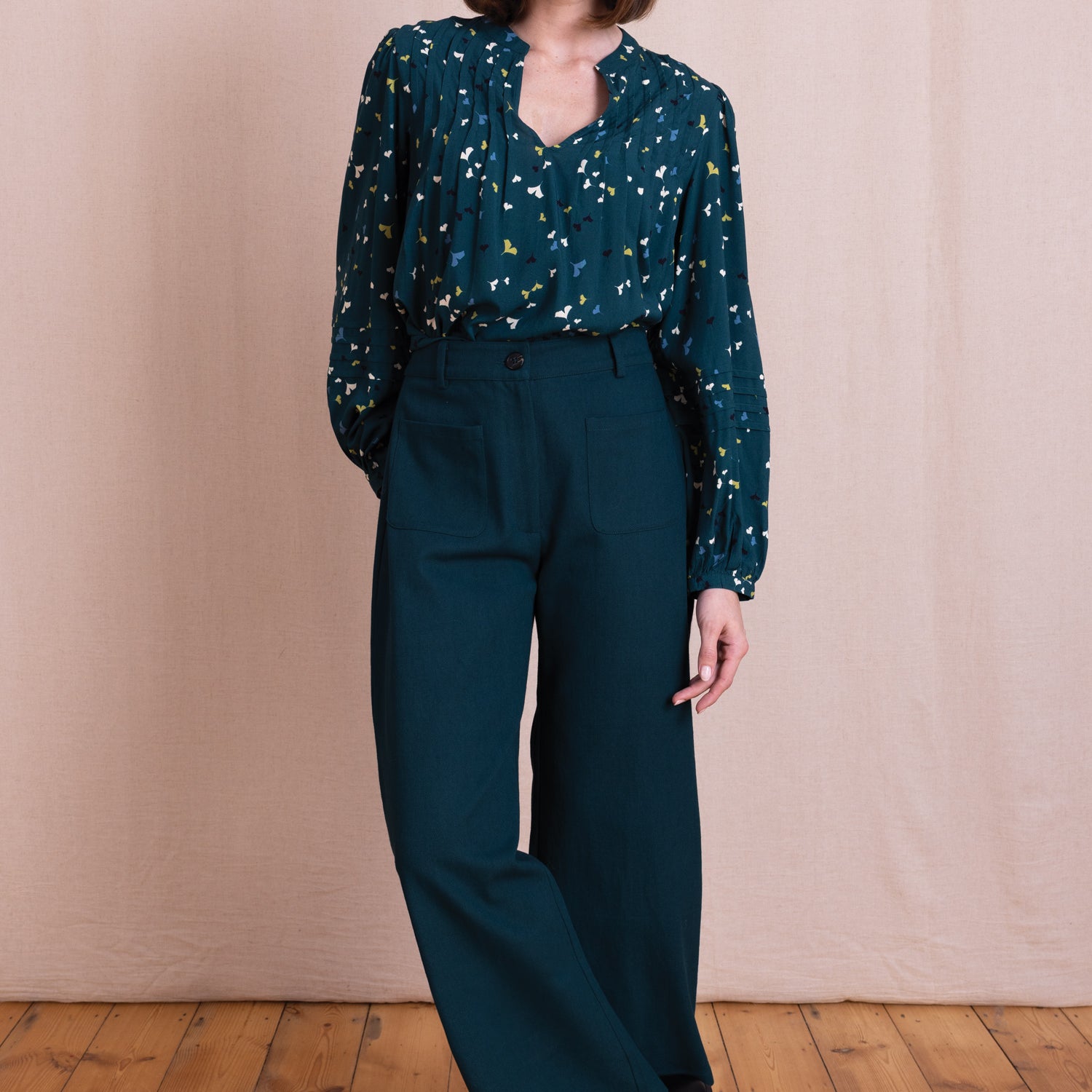 AW26 Wide Leg Trousers - Teal