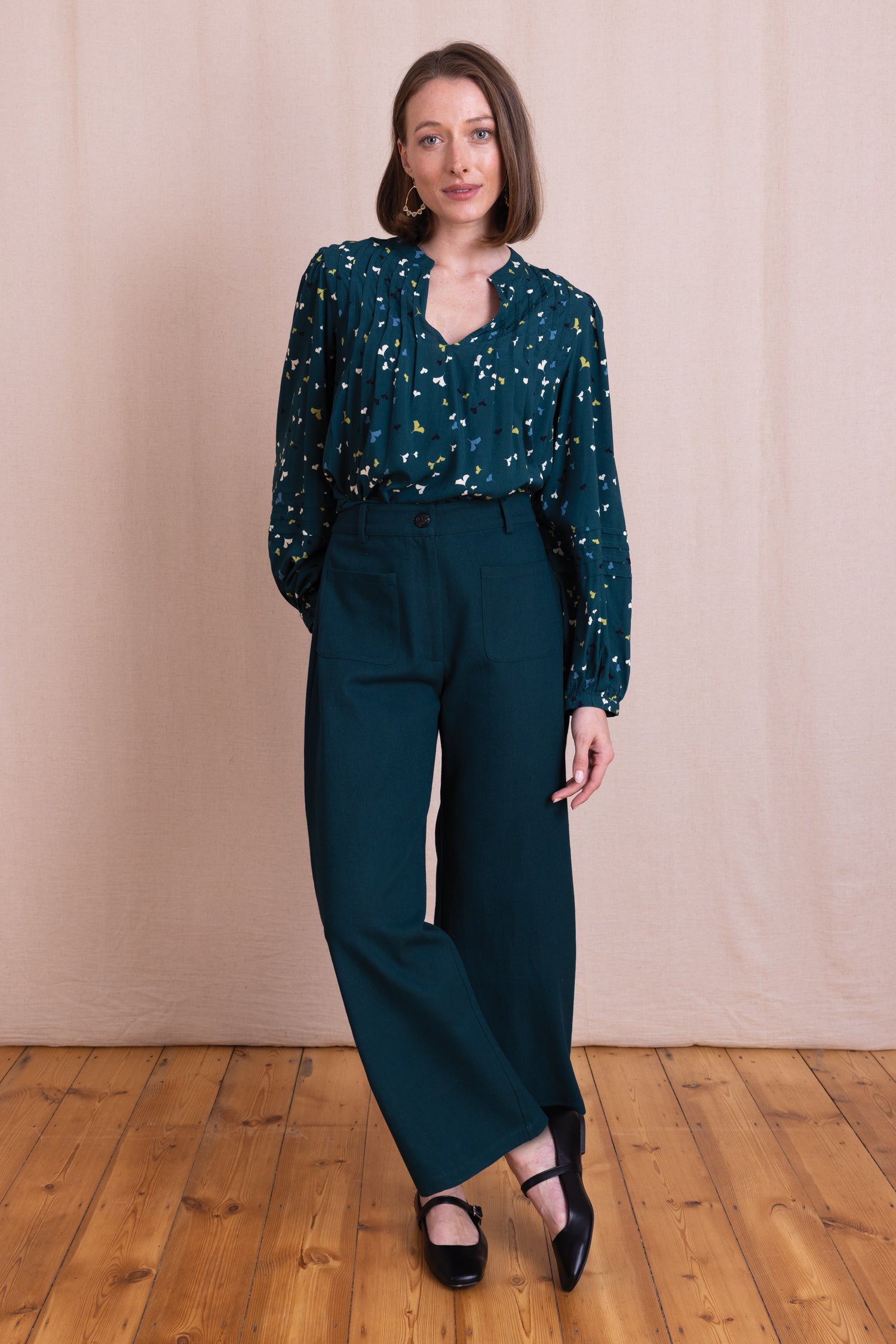 AW26 Wide Leg Trousers - Teal