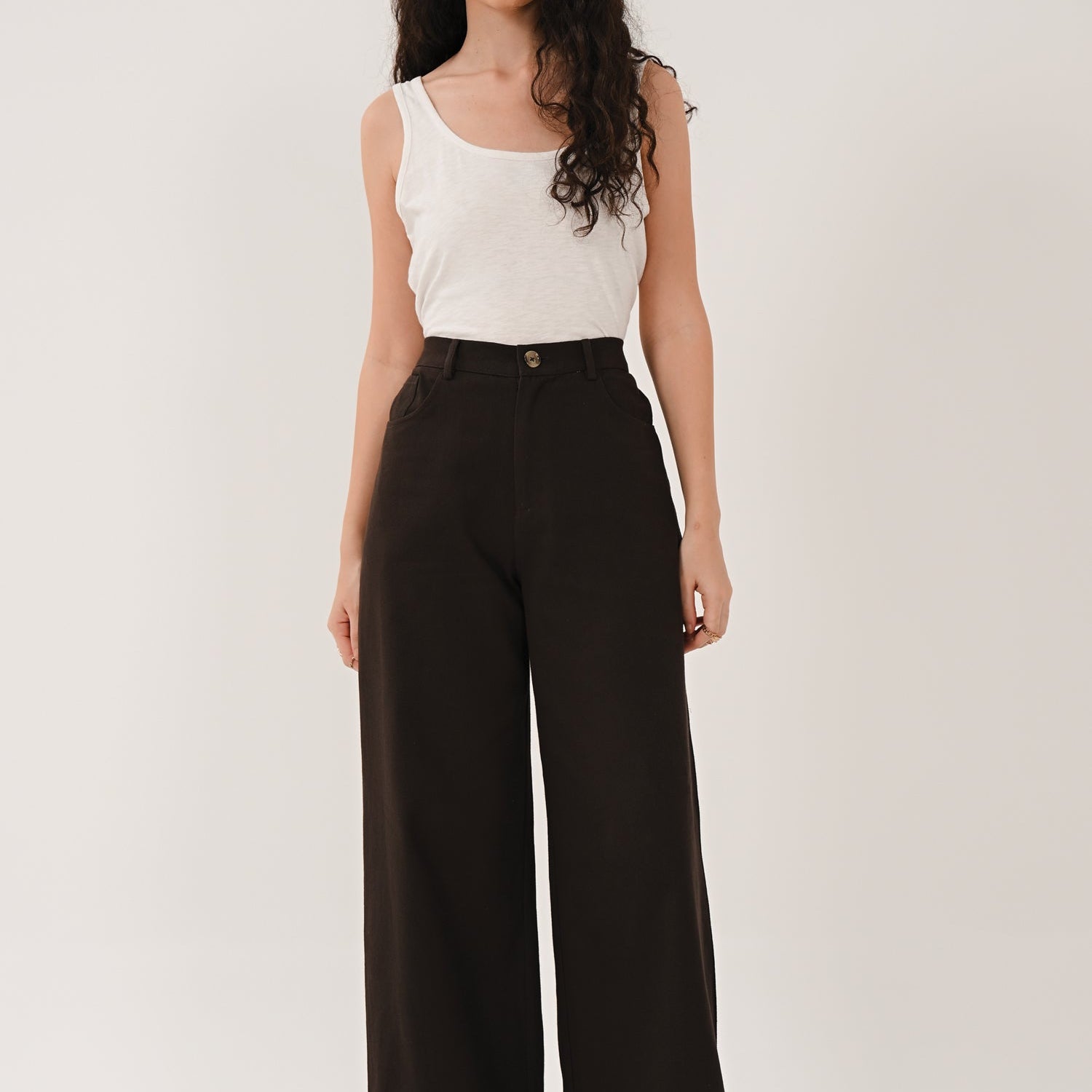 AW26 Wide Leg Trousers - Chocolate