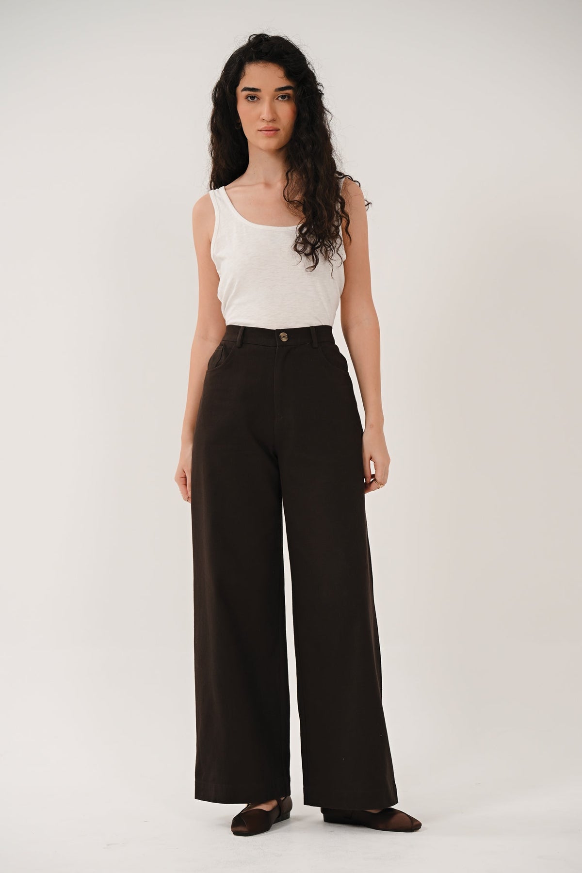 AW26 Wide Leg Trousers - Chocolate