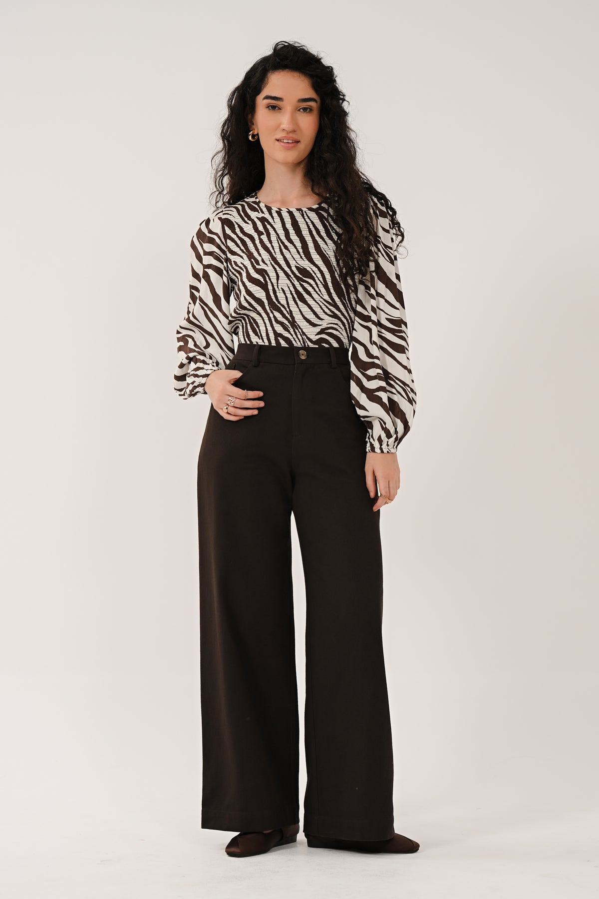 AW26 Wide Leg Trousers - Chocolate