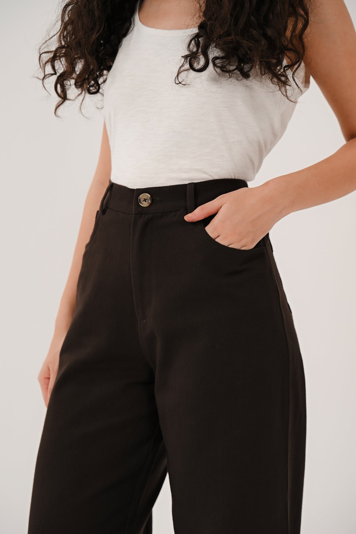 AW26 Wide Leg Trousers - Chocolate