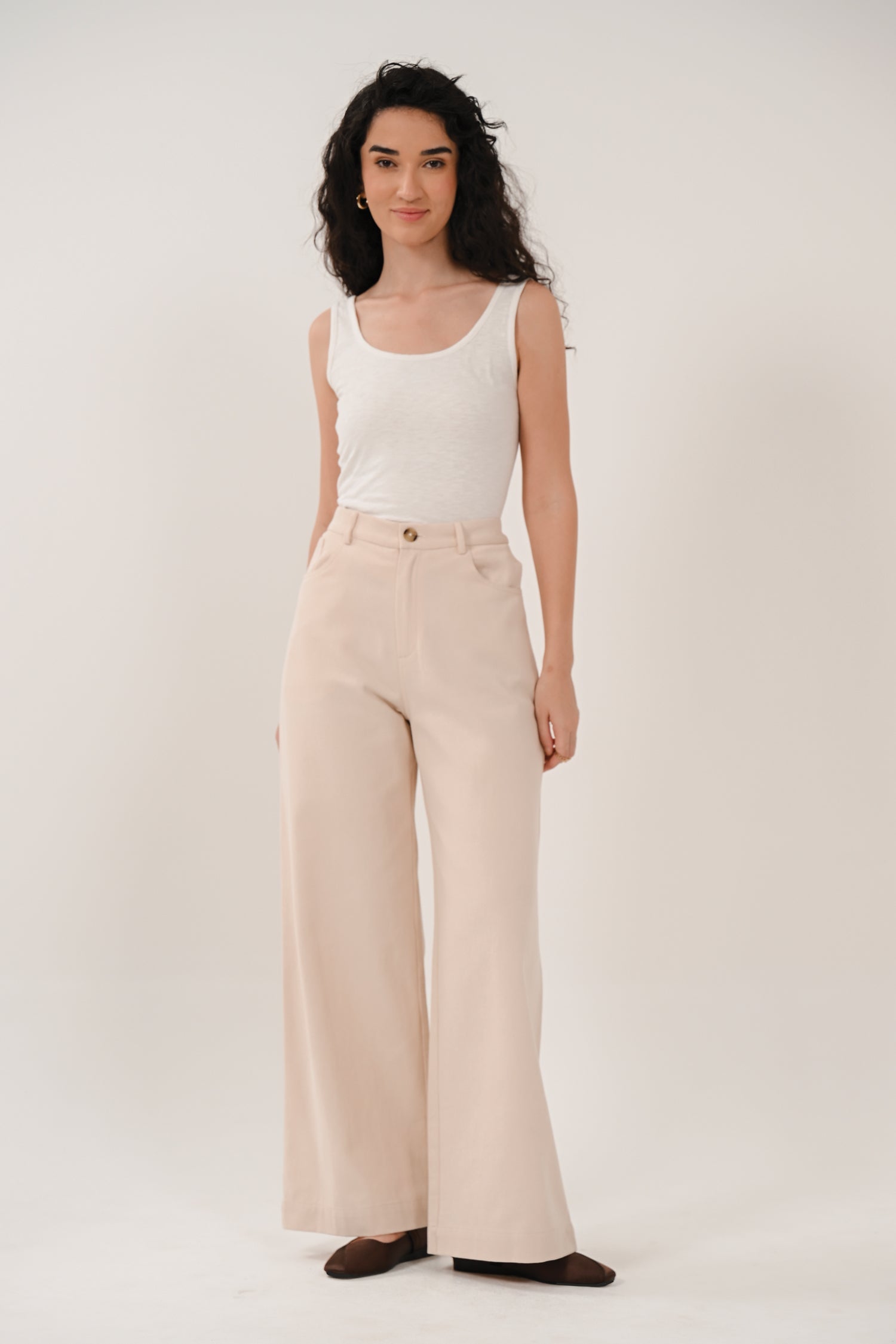 AW26 Wide Leg Trousers - Ecru