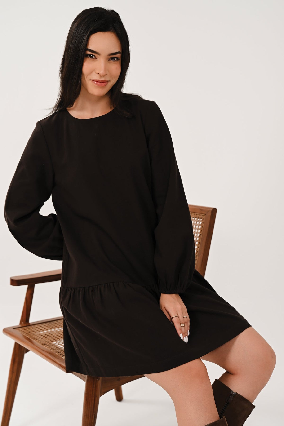 AW26 Drop Waist Dress - Chocolate