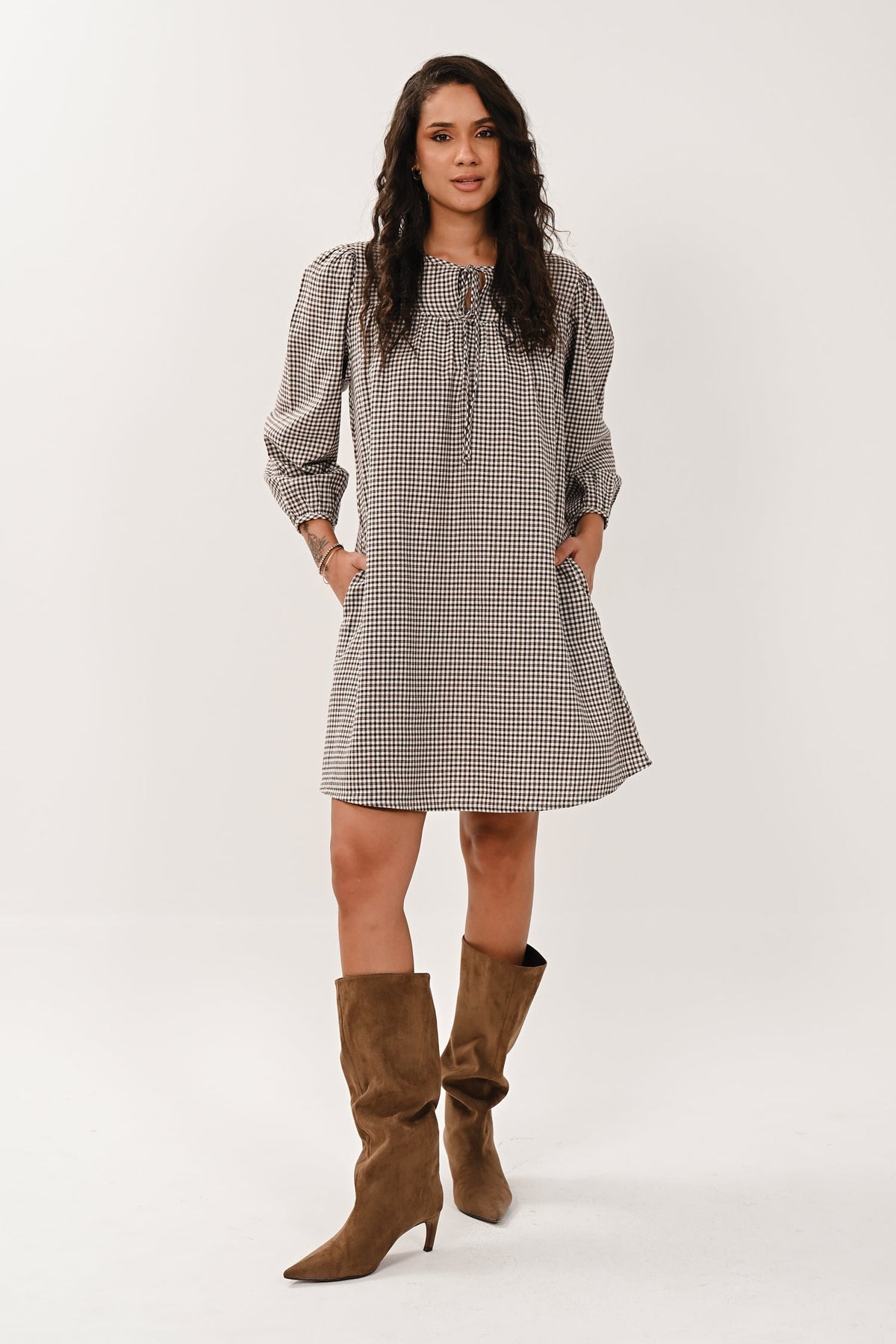 AW26 Angled Yoke Dress - Multi