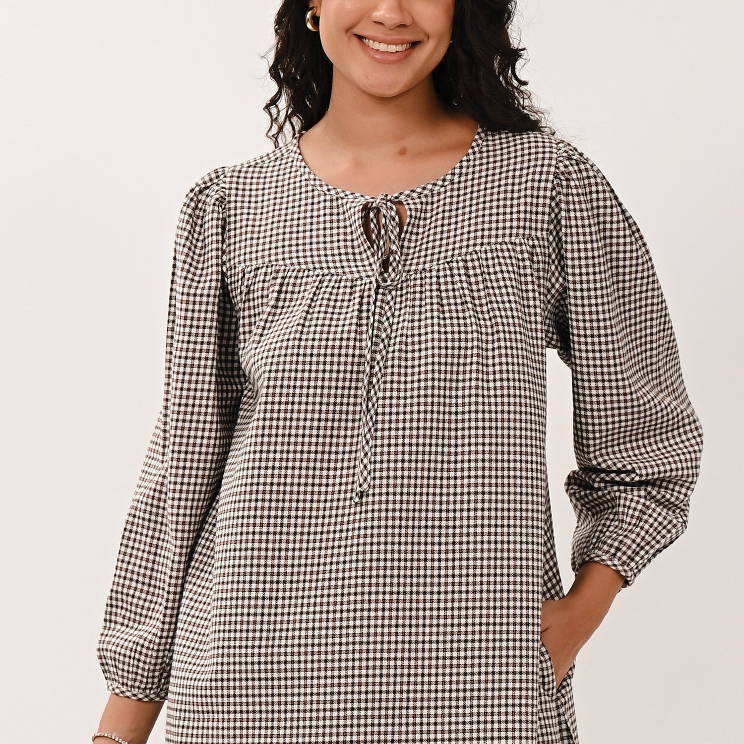 AW26 Angled Yoke Dress - Multi