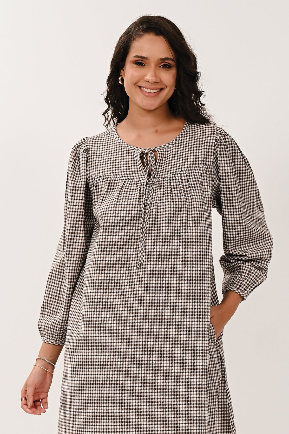 AW26 Angled Yoke Dress - Multi