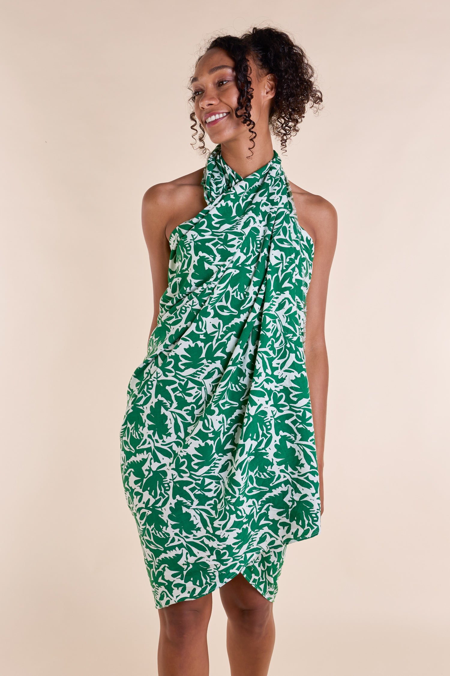 SS25 Printed Sarong Scarf - Leaf