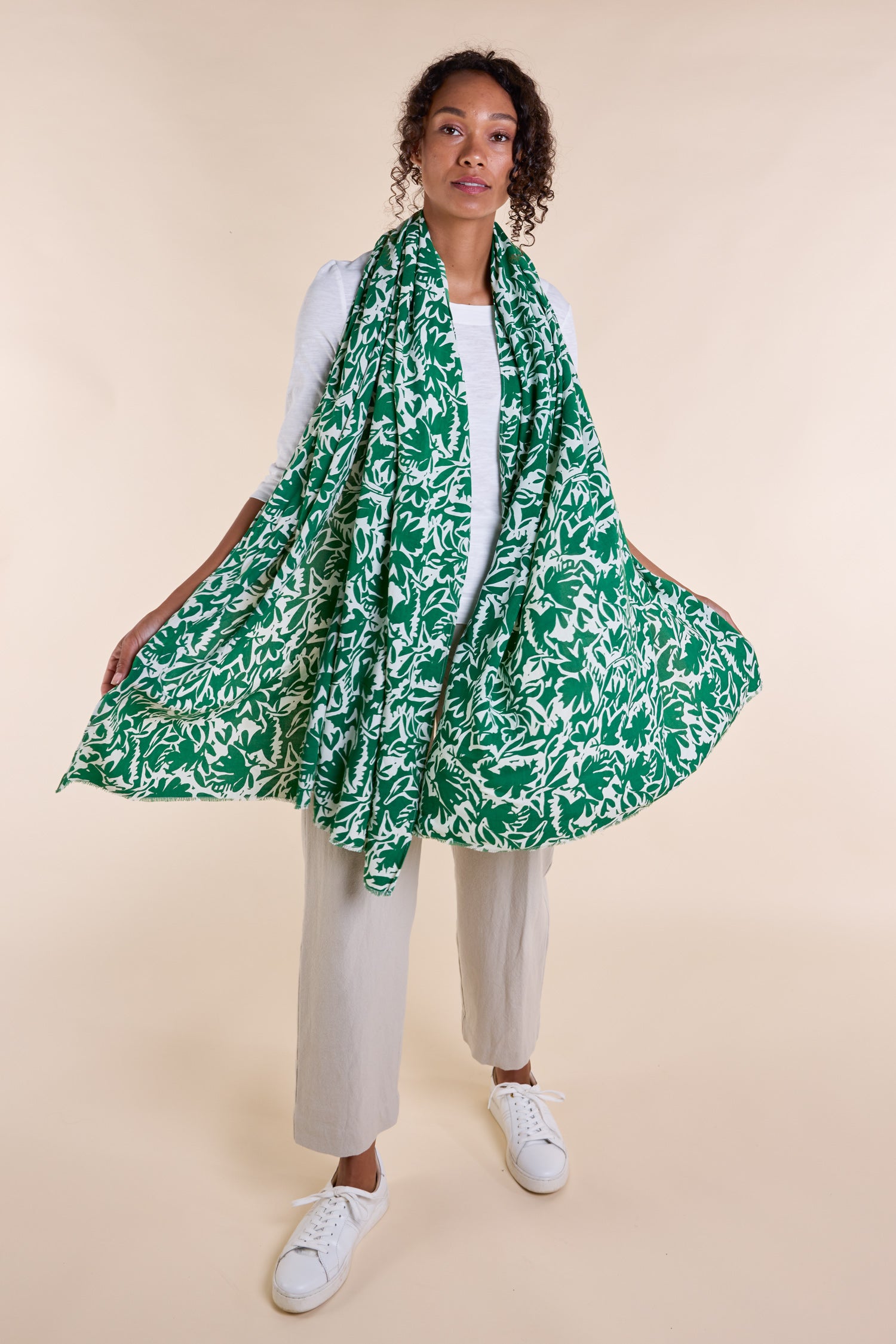 SS25 Printed Sarong Scarf - Leaf