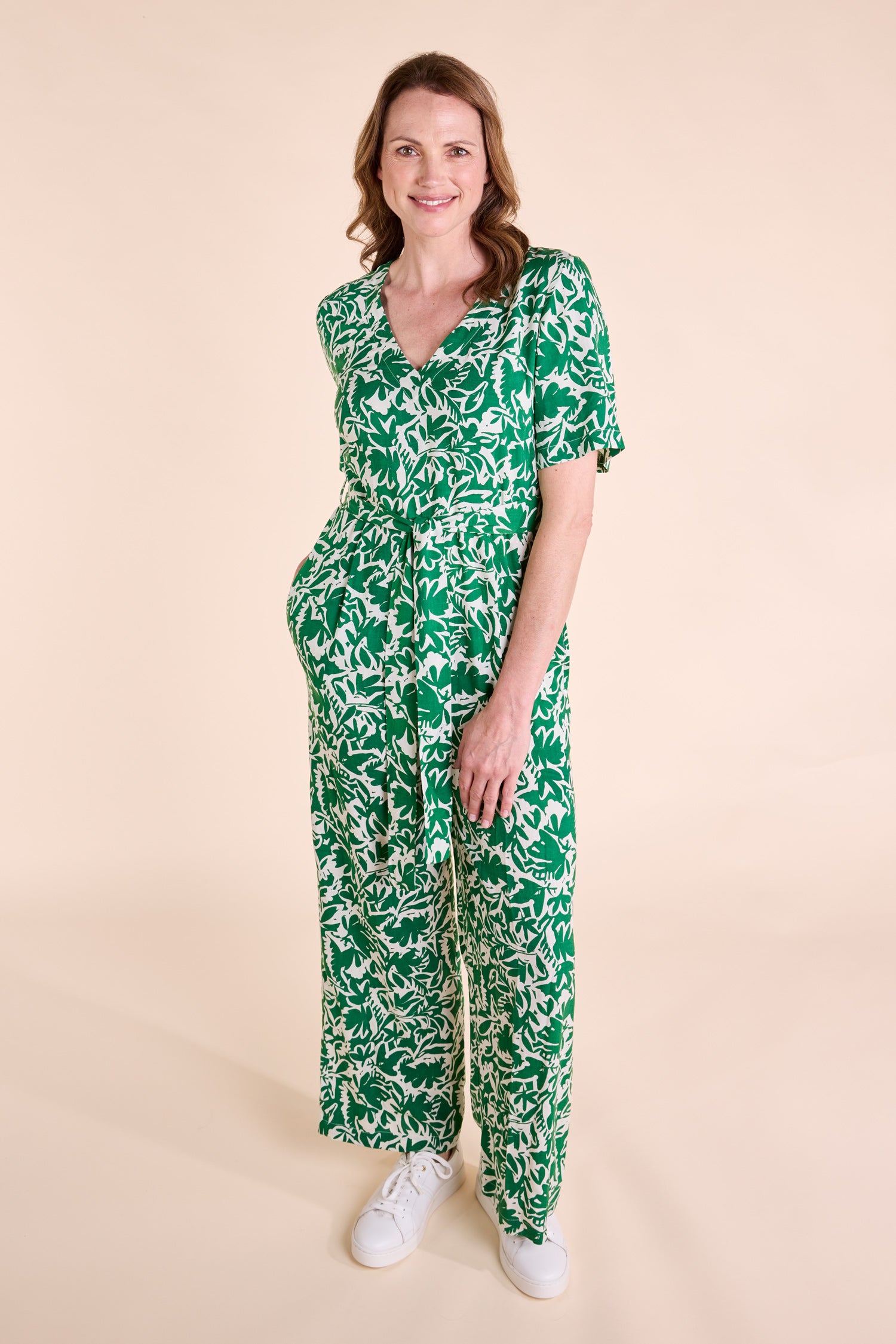 SS25 Wide Leg Jumpsuit - Leaf