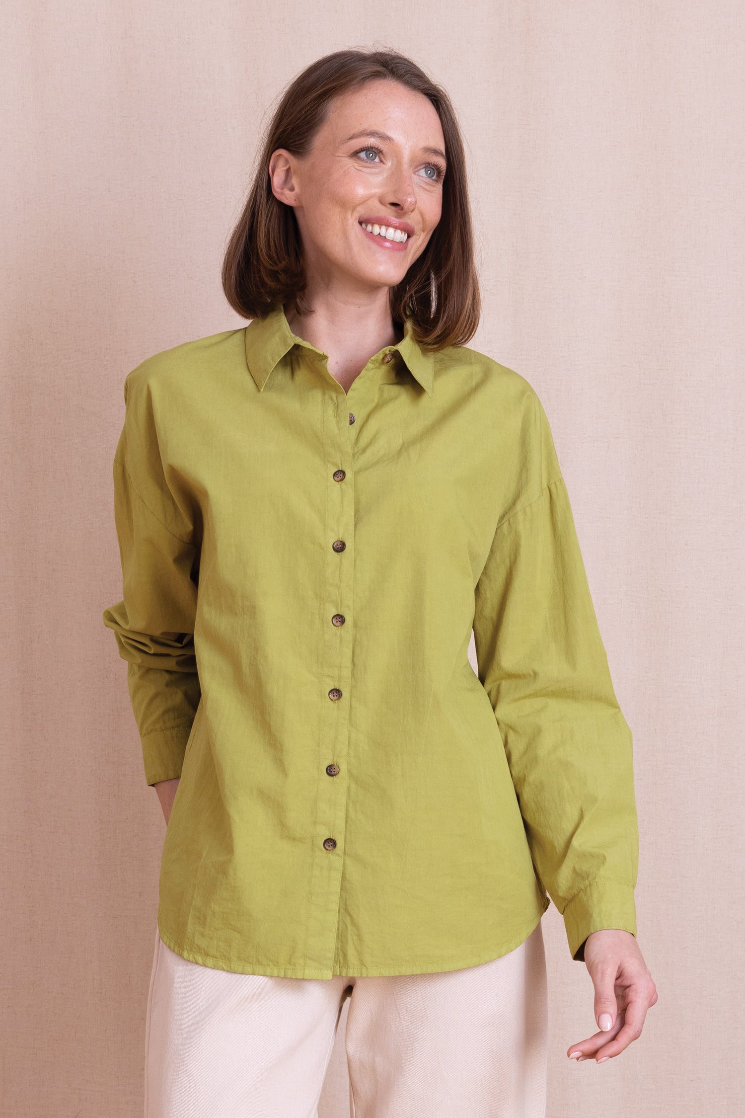 AW26 Oversized Cotton Poplin Shirt - Citrus