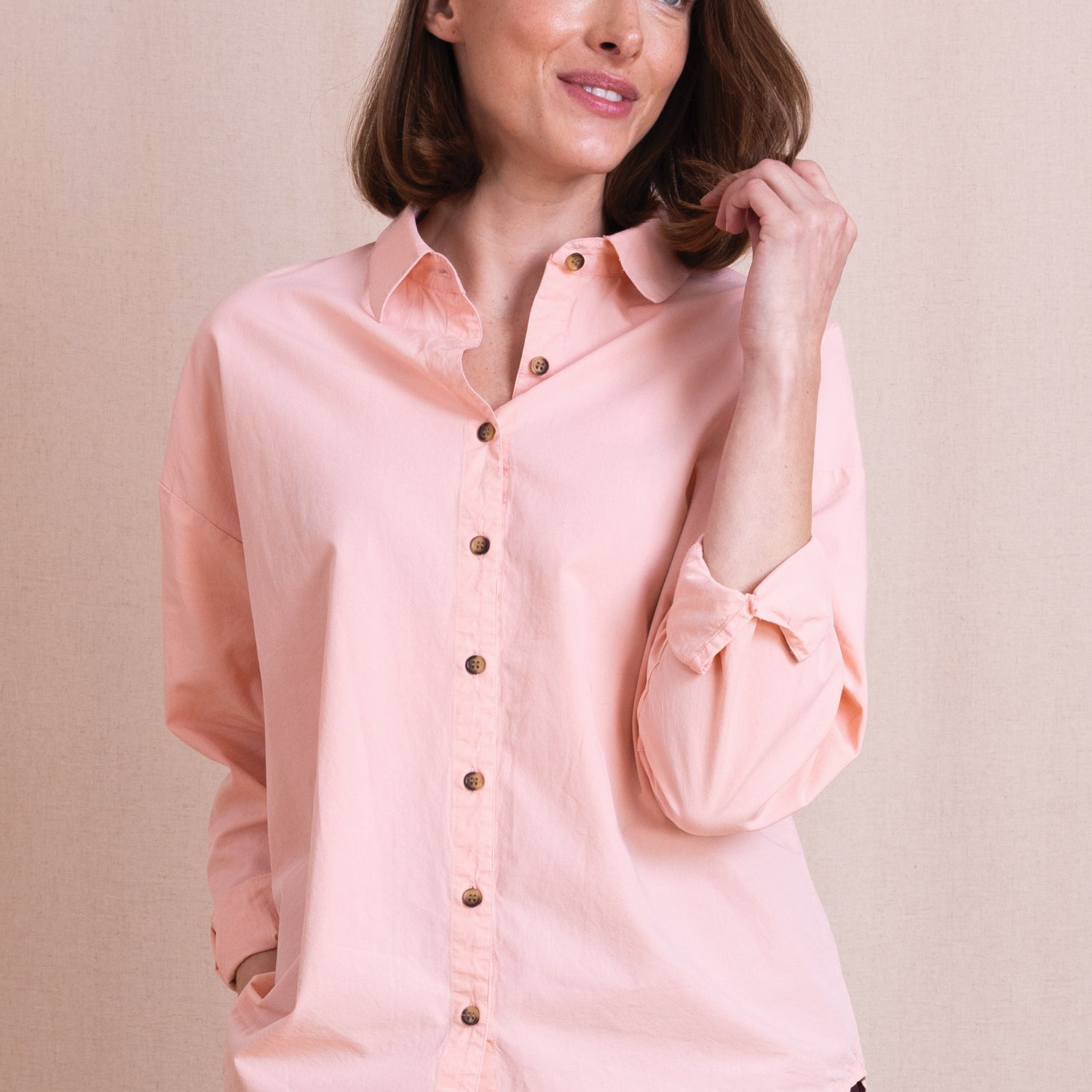 AW26 Oversized Cotton Poplin Shirt - Pink