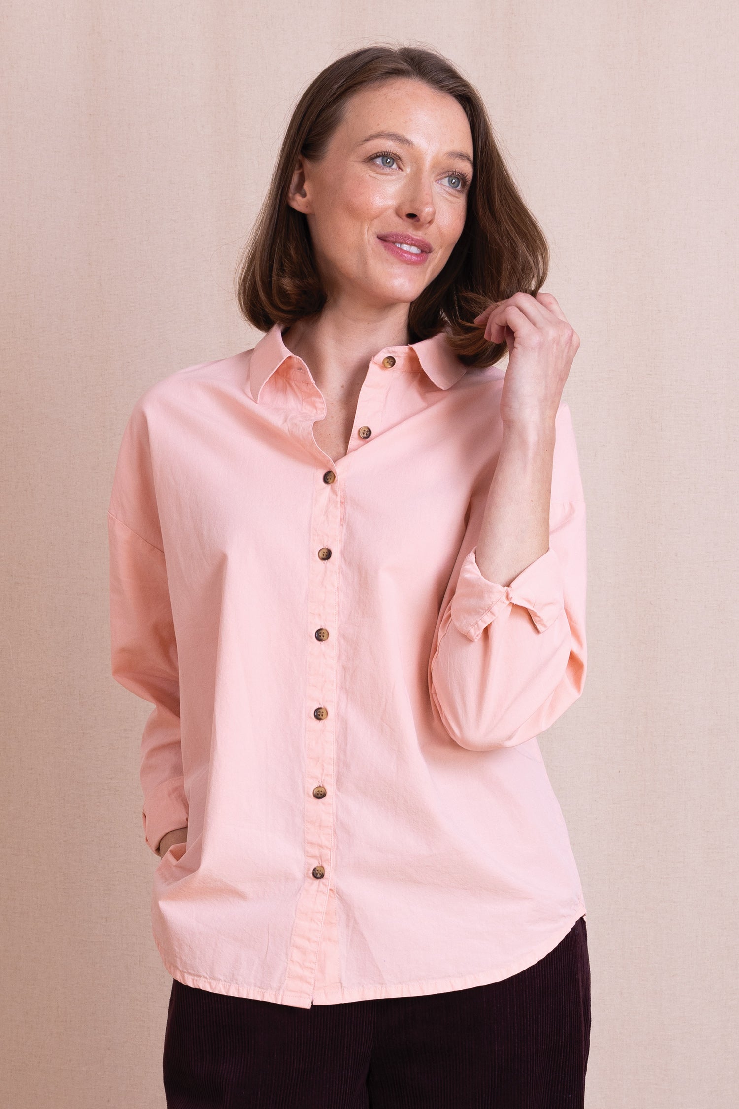 AW26 Oversized Cotton Poplin Shirt - Pink