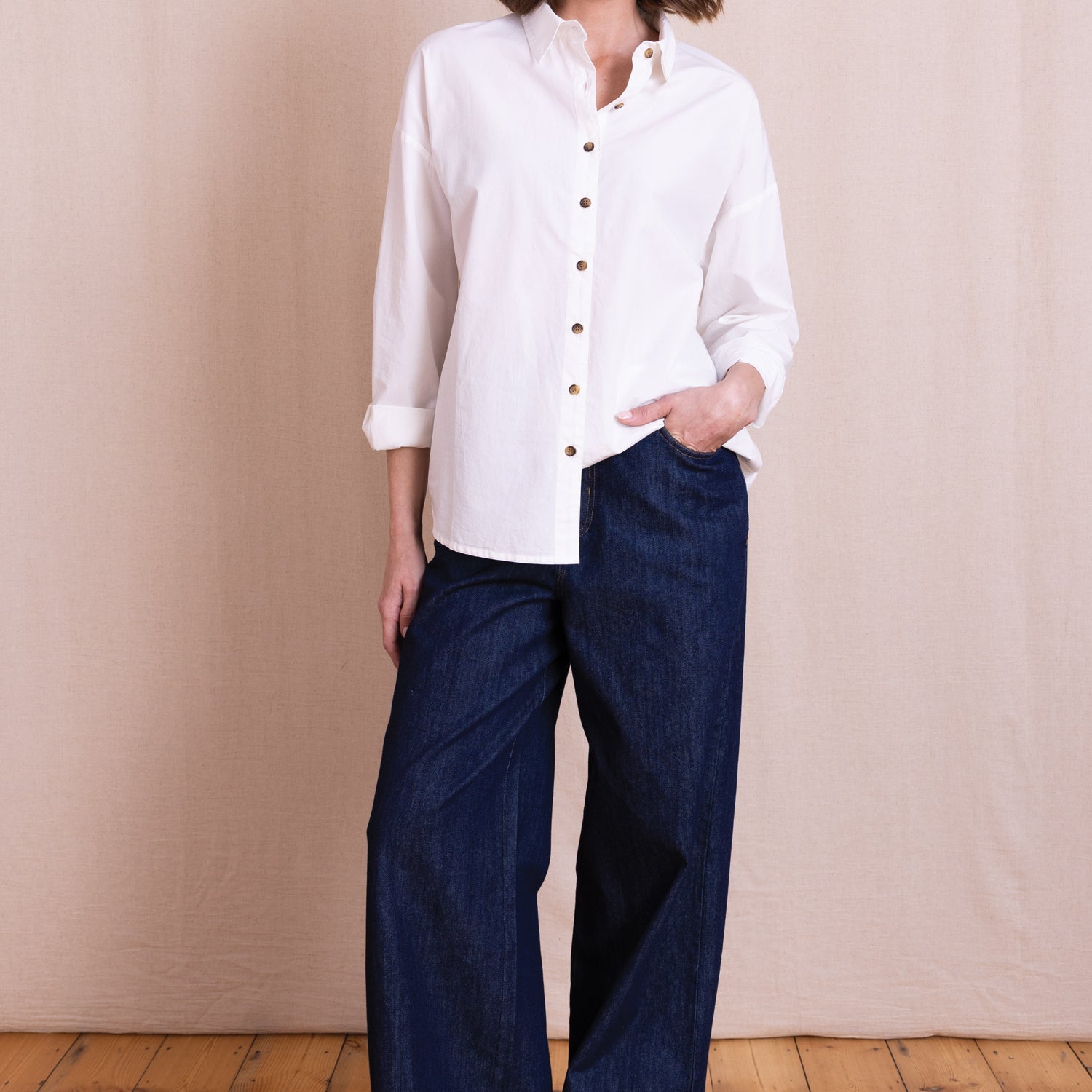 AW26 Oversized Cotton Poplin Shirt - White