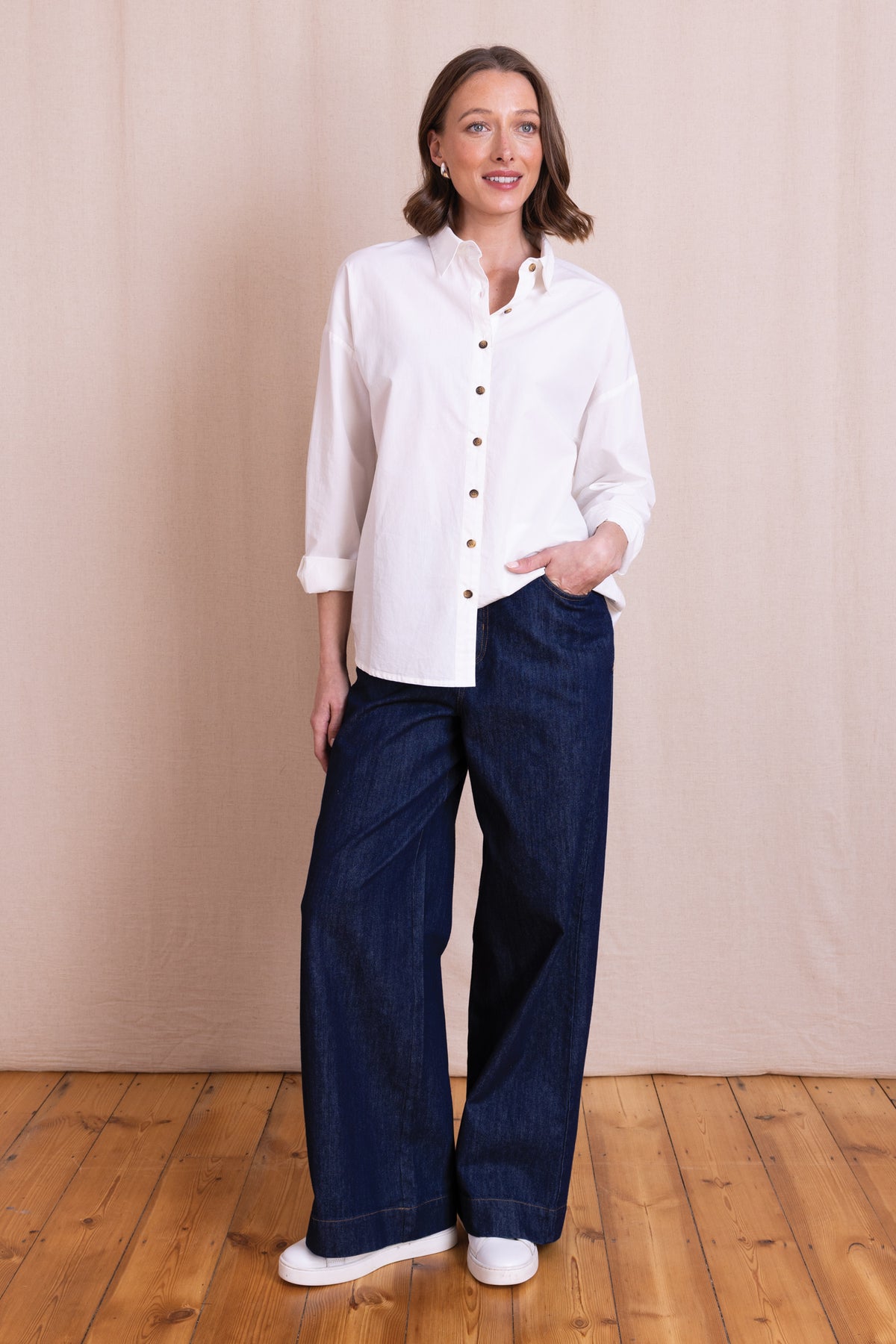 AW26 Oversized Cotton Poplin Shirt - White