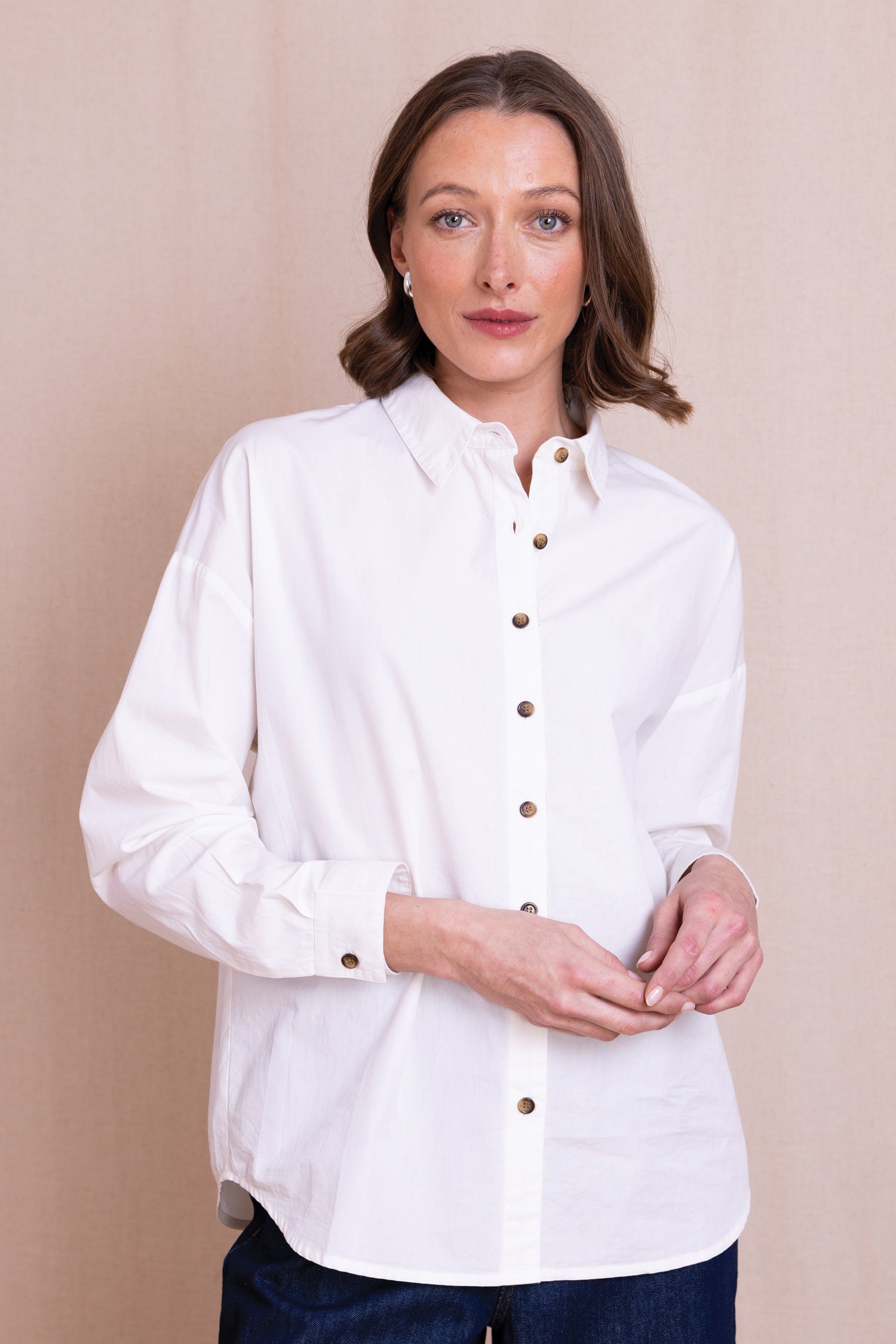 AW26 Oversized Cotton Poplin Shirt - White