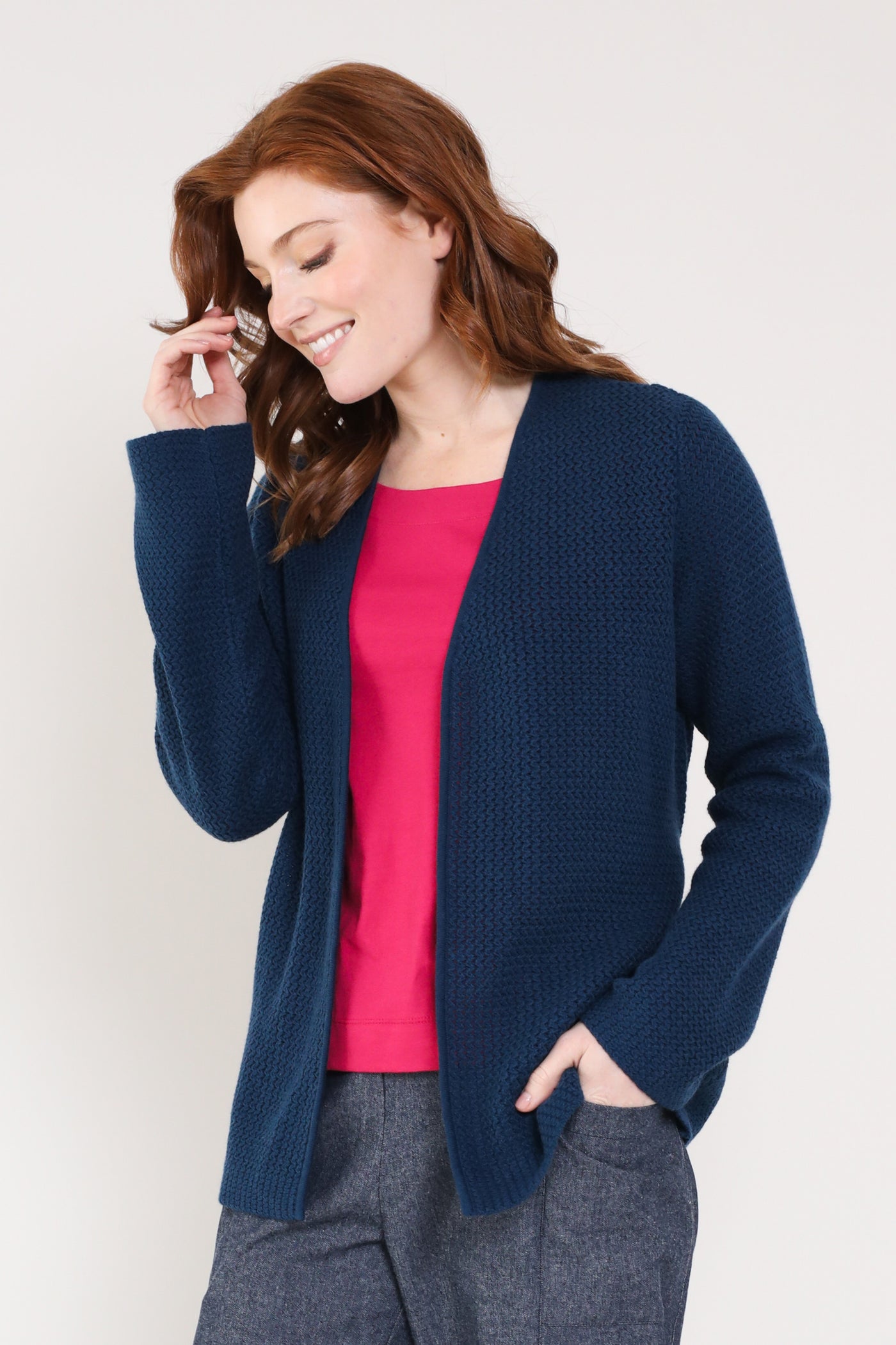 Organic Cotton and Wool Mix Tie Belt Cardigan