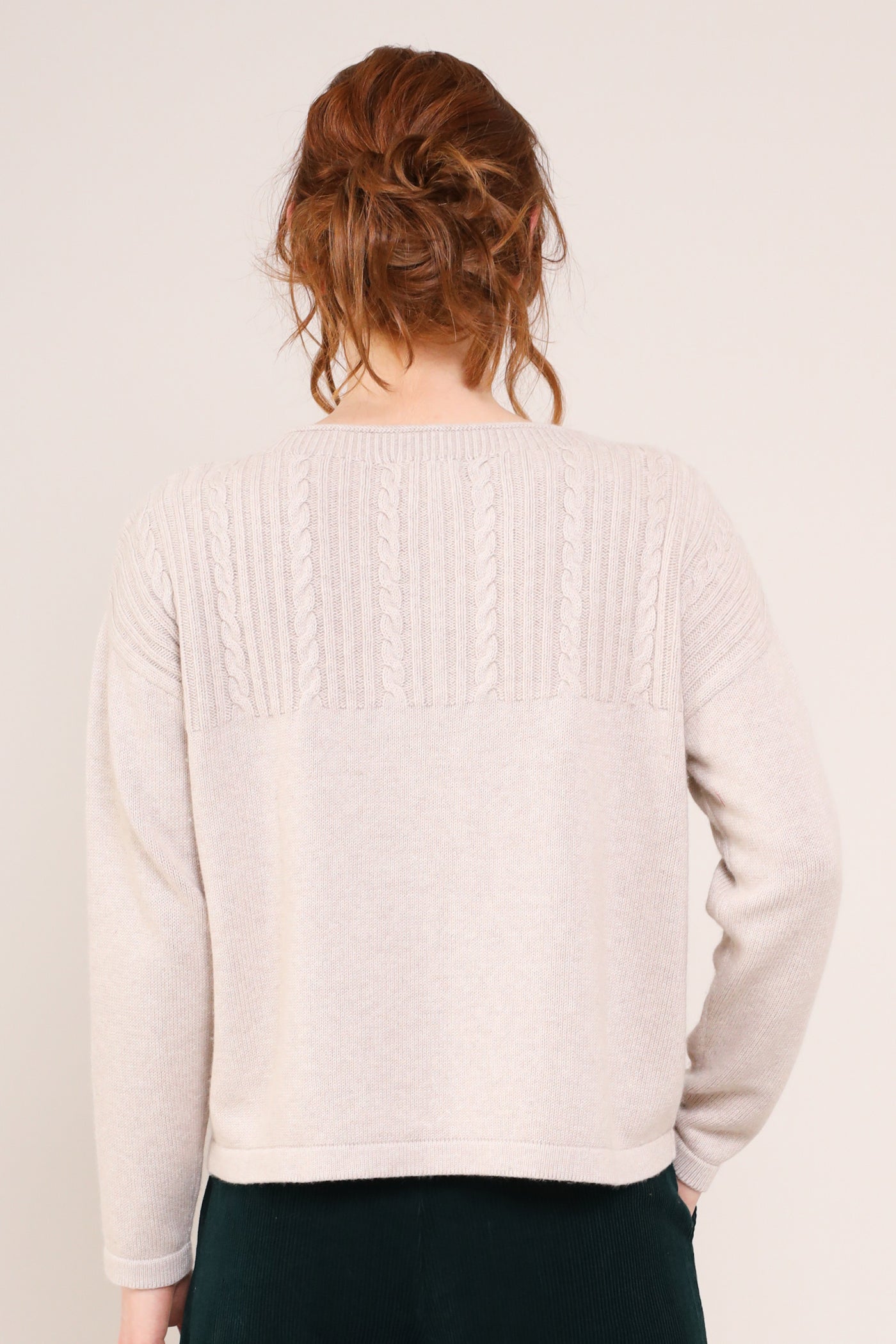 Organic Cotton & Wool Cable Knit Jumper