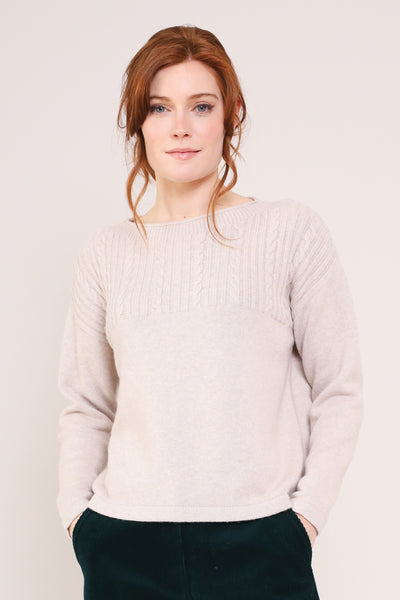 Organic Cotton & Wool Cable Knit Jumper