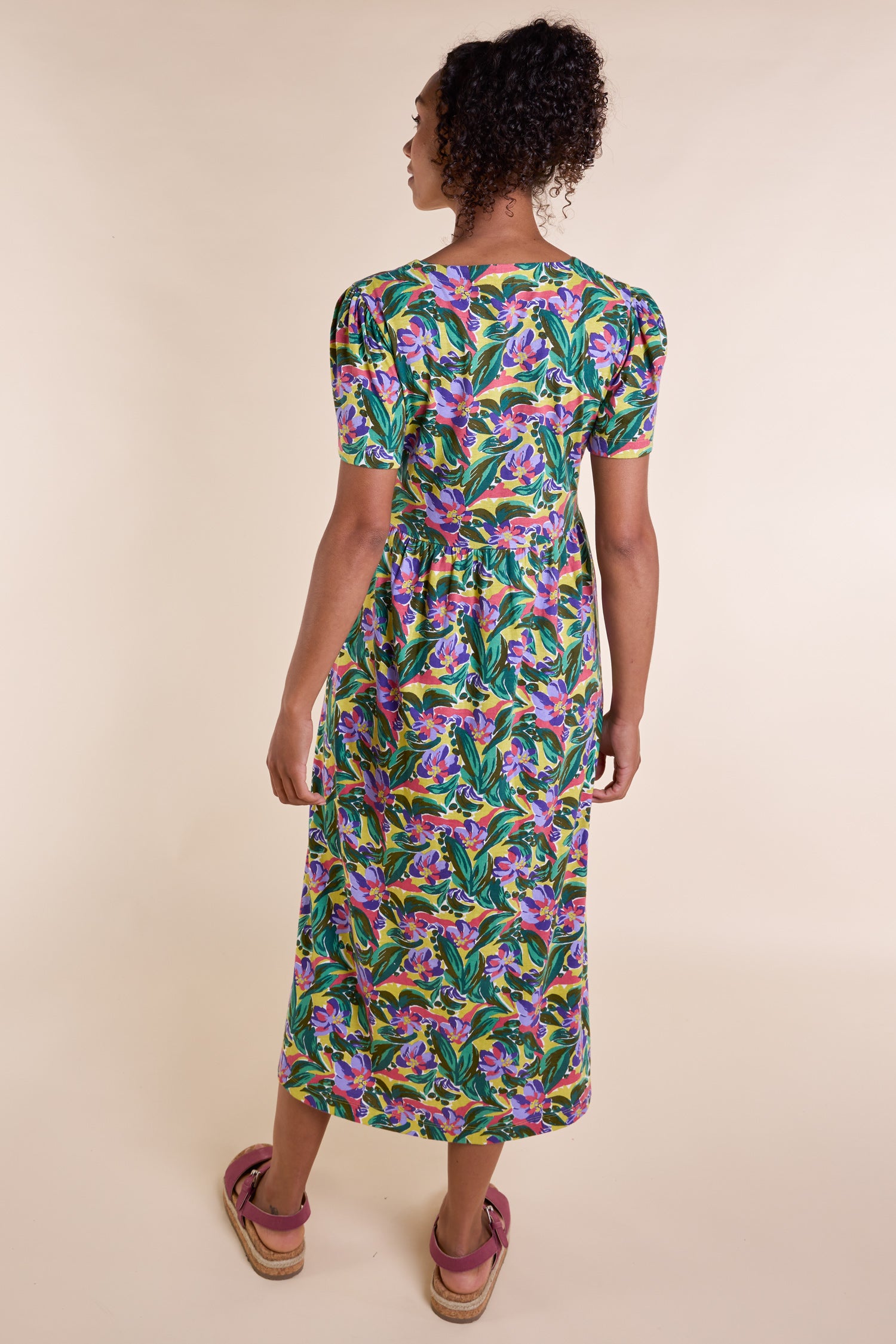 SS25 GOTS Organic Cotton Jersey Midi Dress - Multi