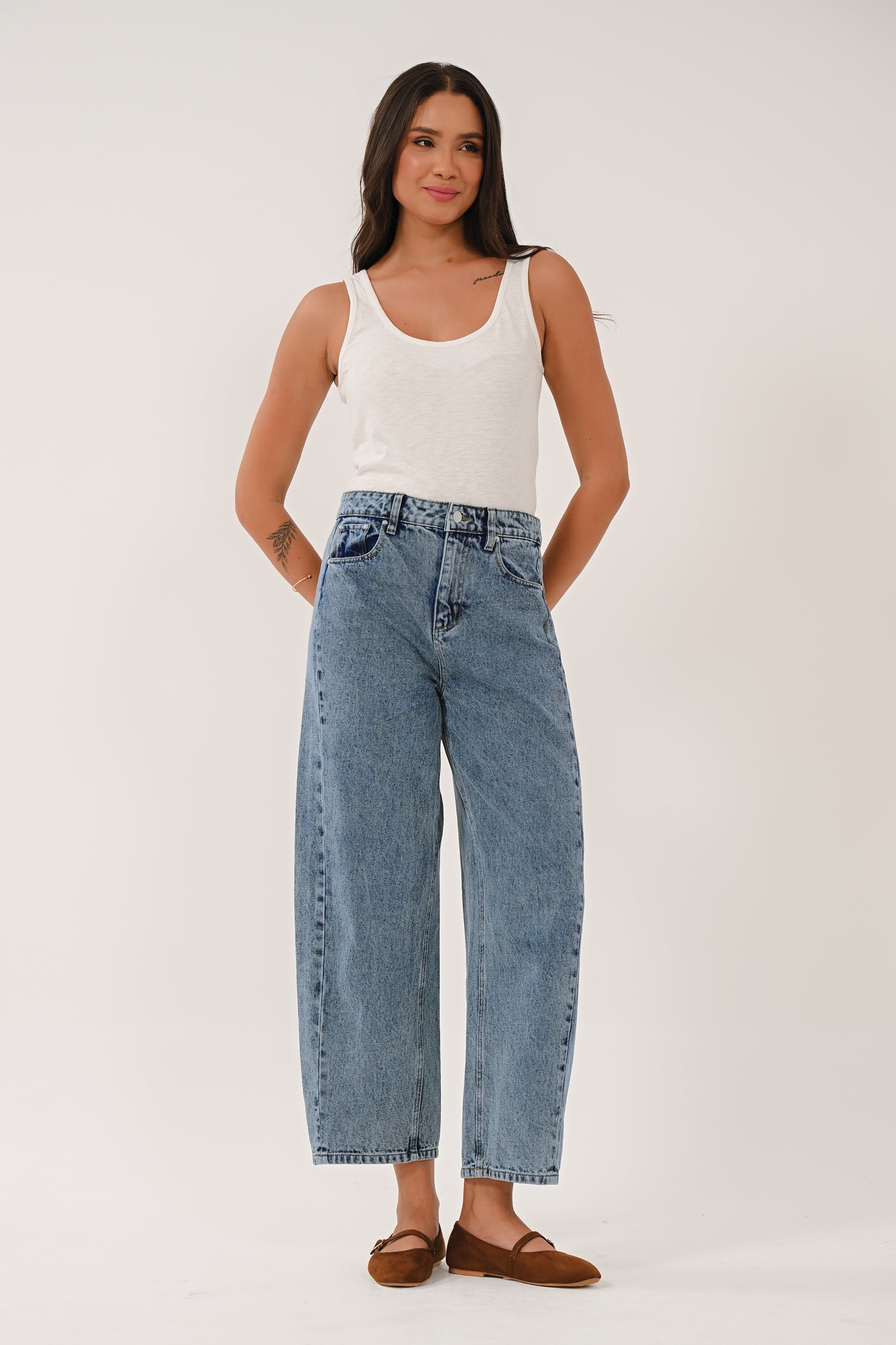 AW26 Denim Barel Leg Jean - Blue