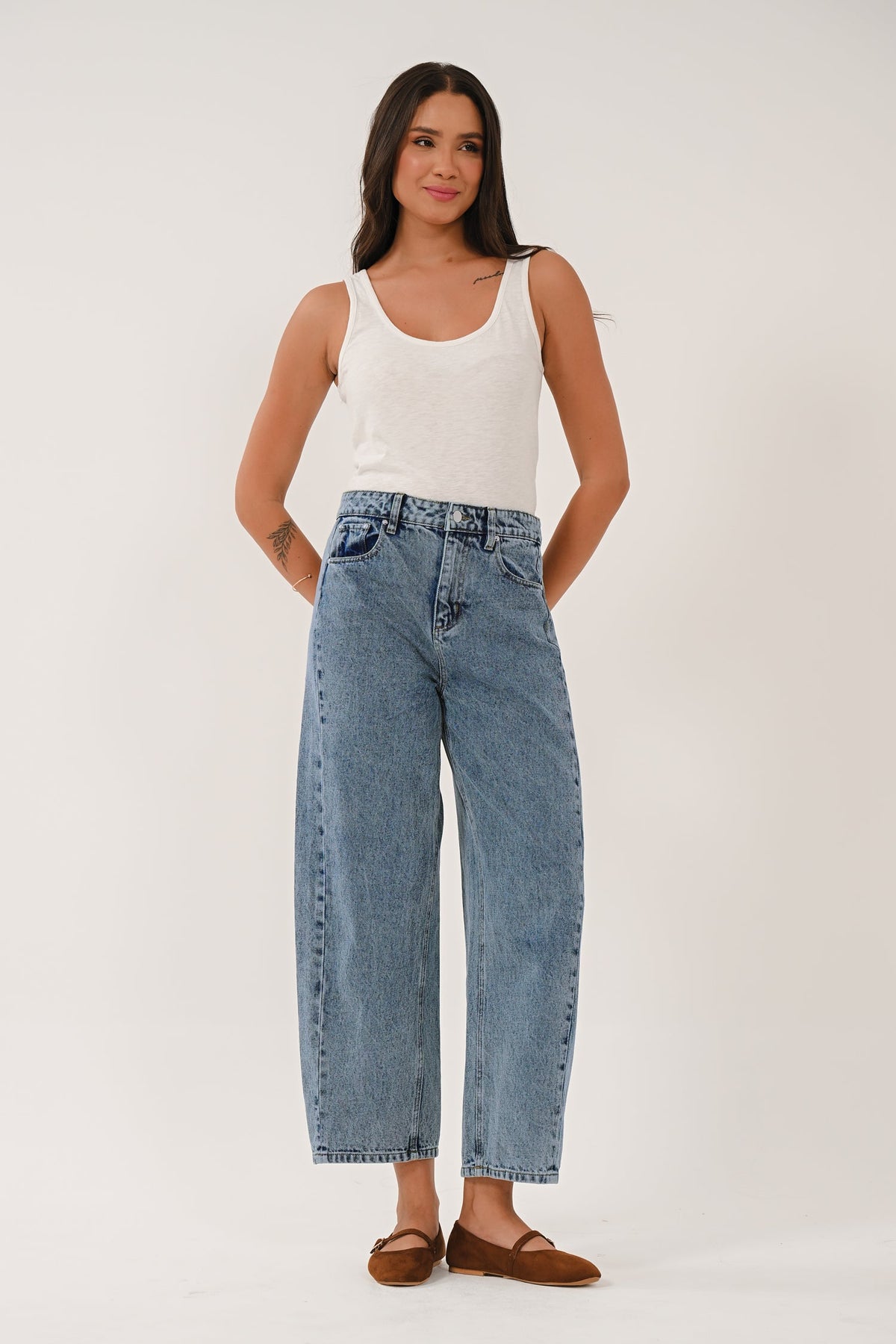 AW26 Denim Barel Leg Jean - Blue