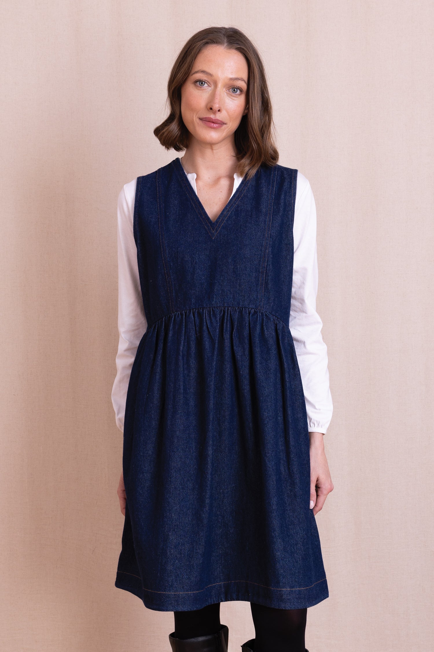 AW26 Pinnafore Dress - Denim