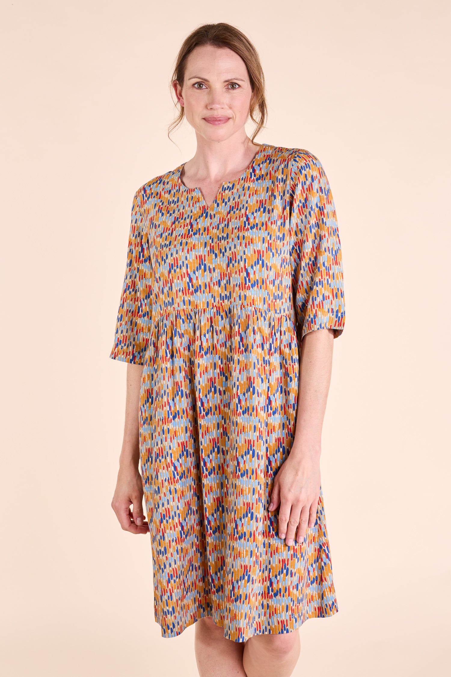 SS25 Viscose Liva Slub Dress - Stone