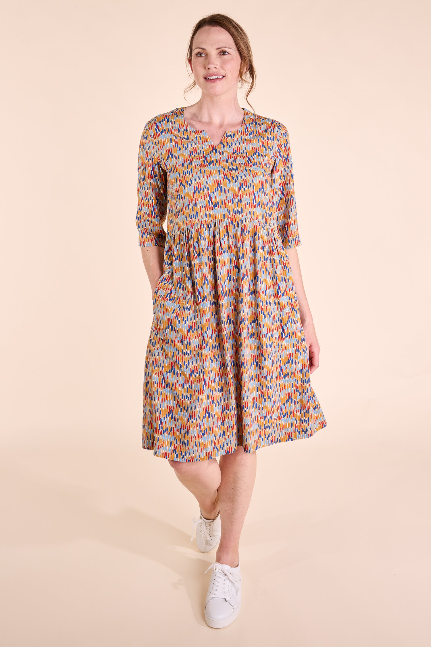 SS25 Viscose Liva Slub Dress - Stone