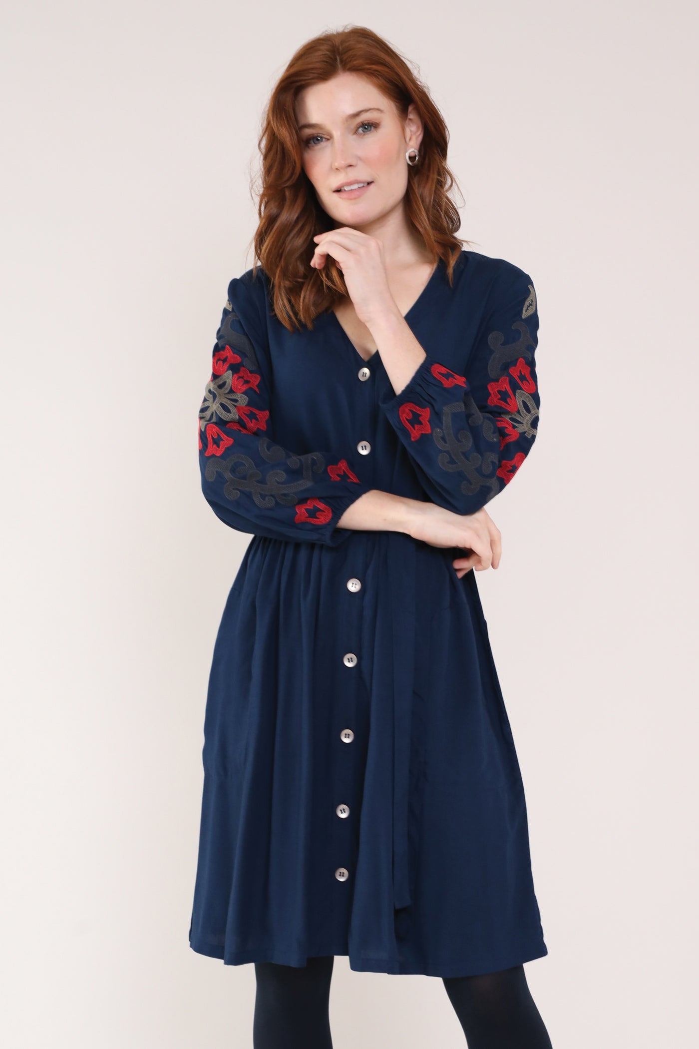 Embroidered Viscose Dress
