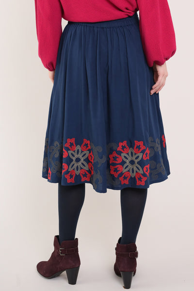 Embroidered Viscose Skirt - Back side
