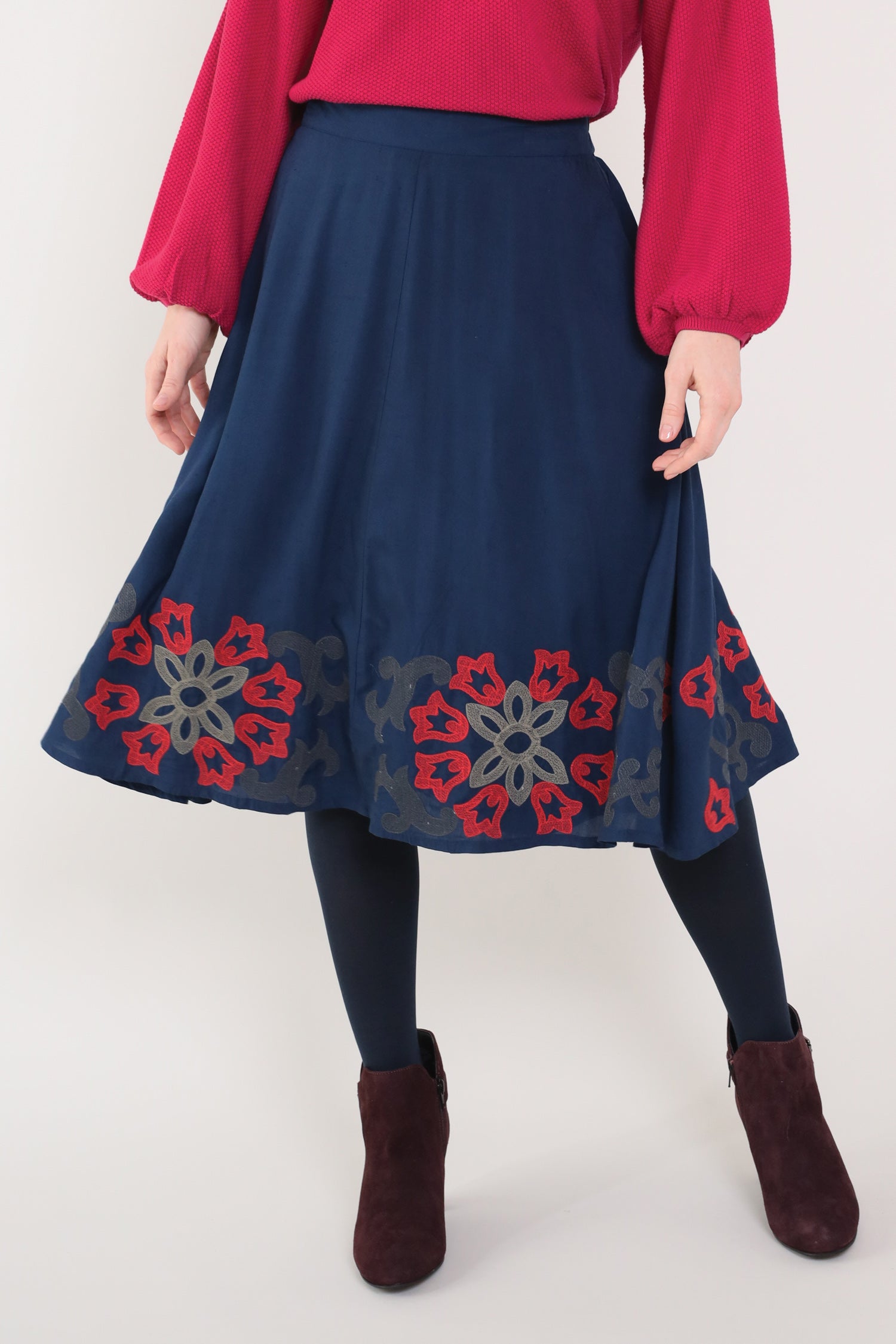 Embroidered Viscose Skirt
