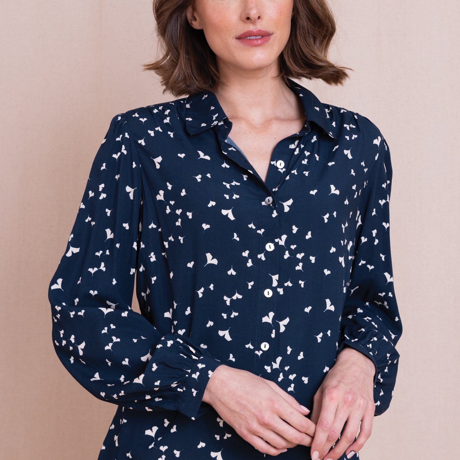 AW26 Printed Regular Fit Shirt - Navy