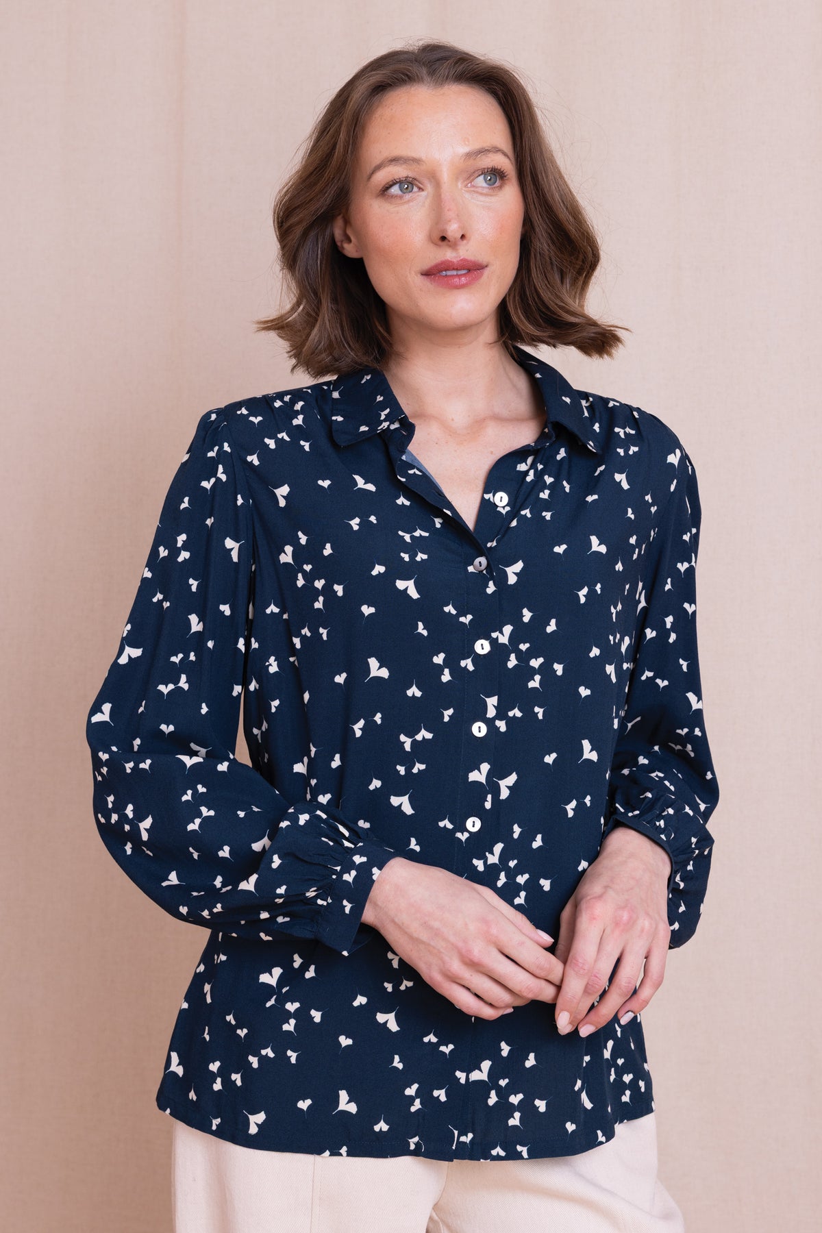 AW26 Printed Regular Fit Shirt - Navy
