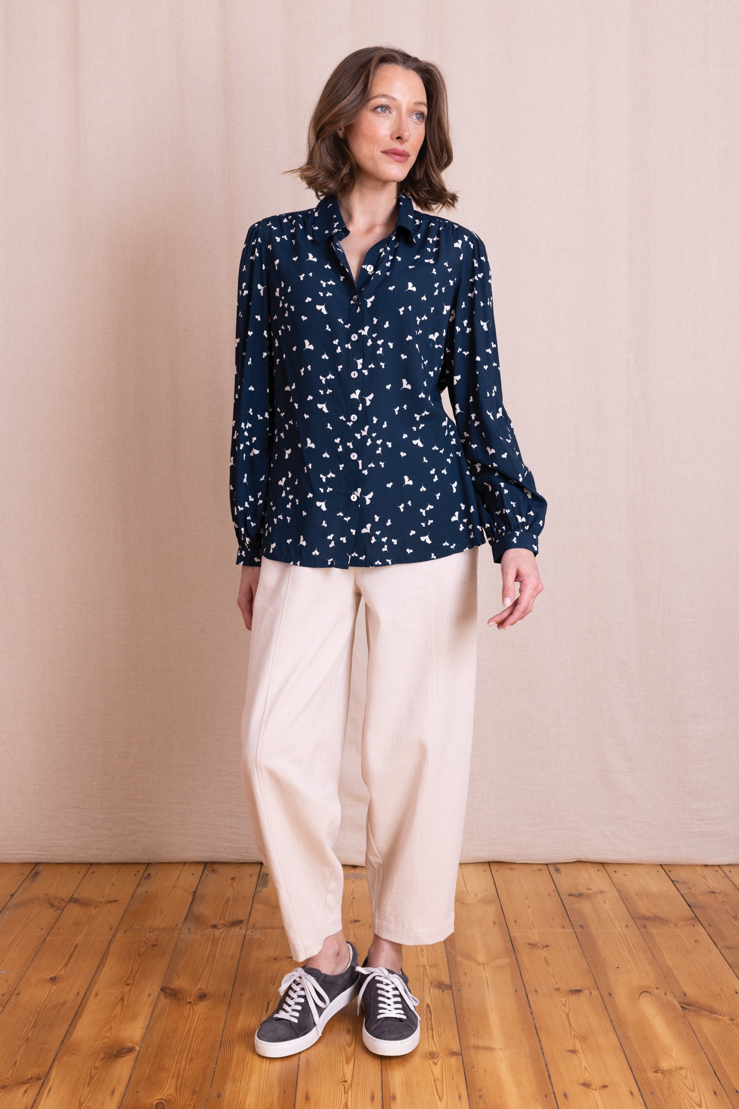 AW26 Printed Regular Fit Shirt - Navy