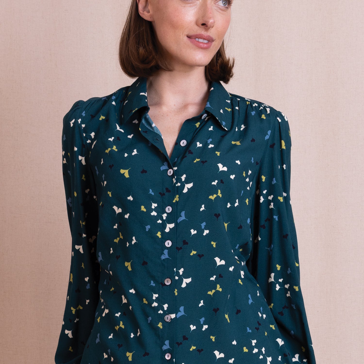 AW26 Printed Regular Fit Shirt - Teal