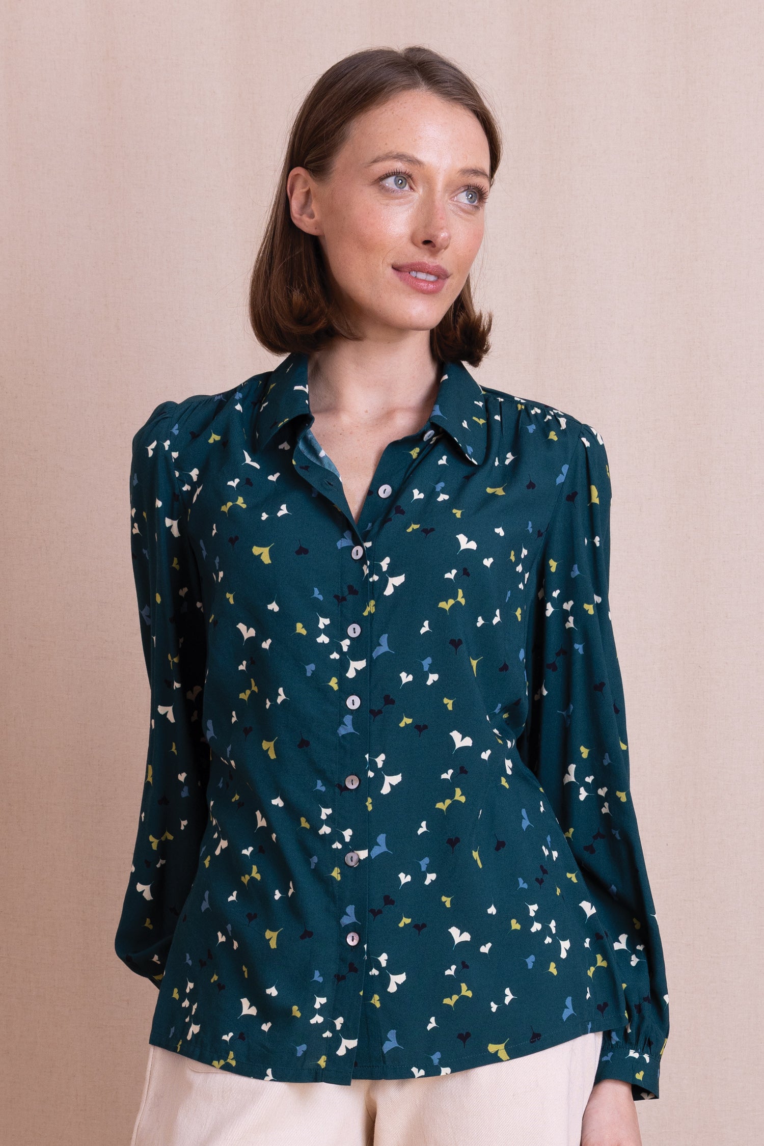 AW26 Printed Regular Fit Shirt - Teal