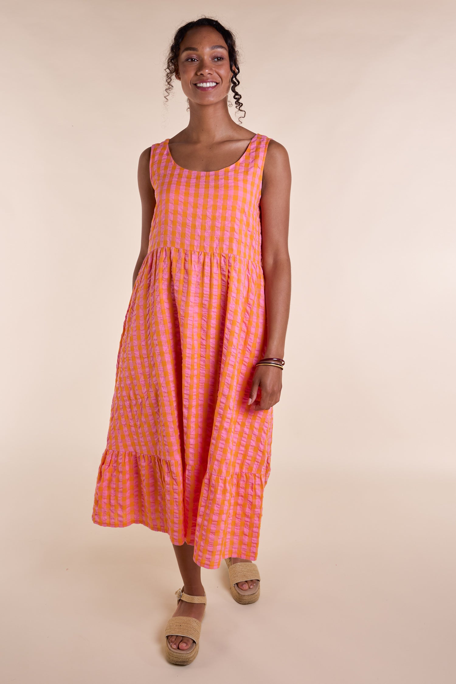 SS25 Sleeveless Midi Dress - Tangerine