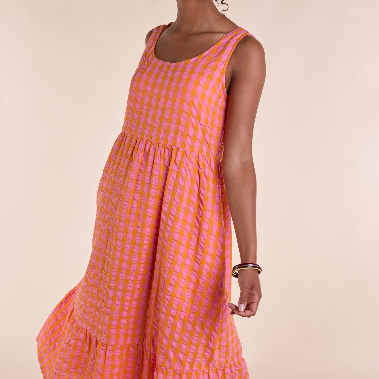 SS25 Sleeveless Midi Dress - Tangerine