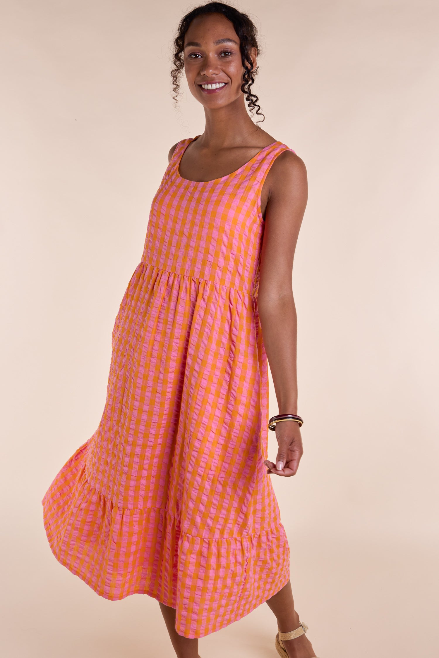 SS25 Sleeveless Midi Dress - Tangerine