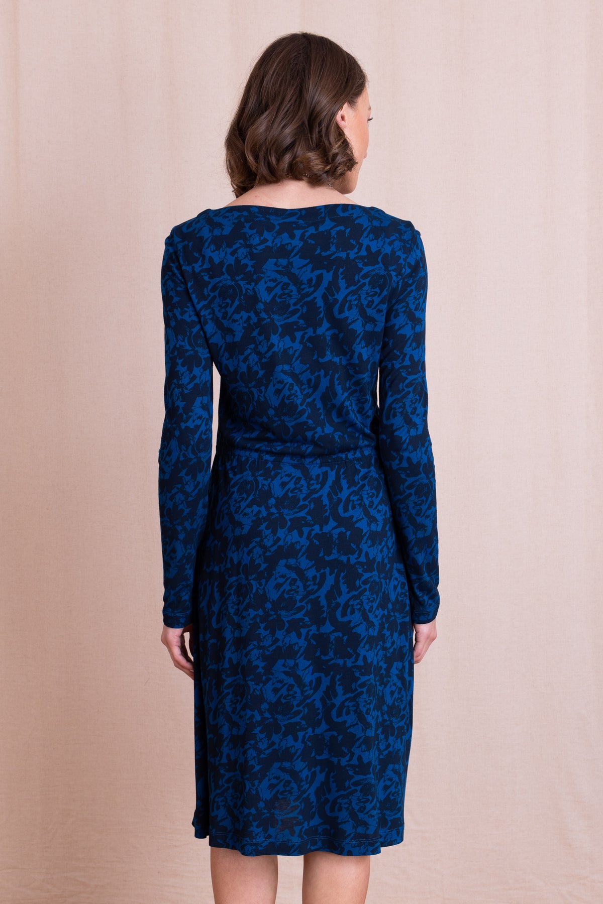 AW26 Boat Neck Knee Length Dress - Royal