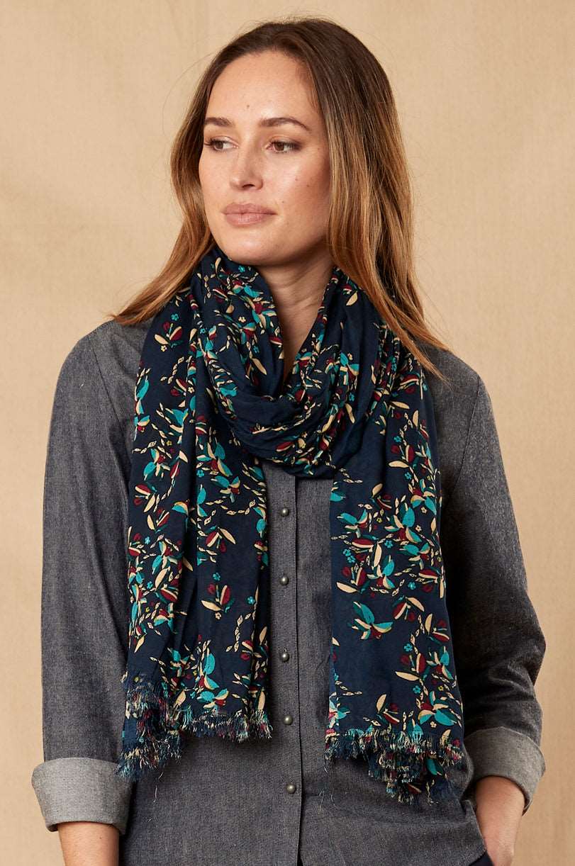 HR0318  Printed Gauze Scarf