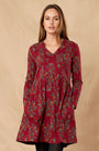 HR3103  Gathered Detail Tunic Dress